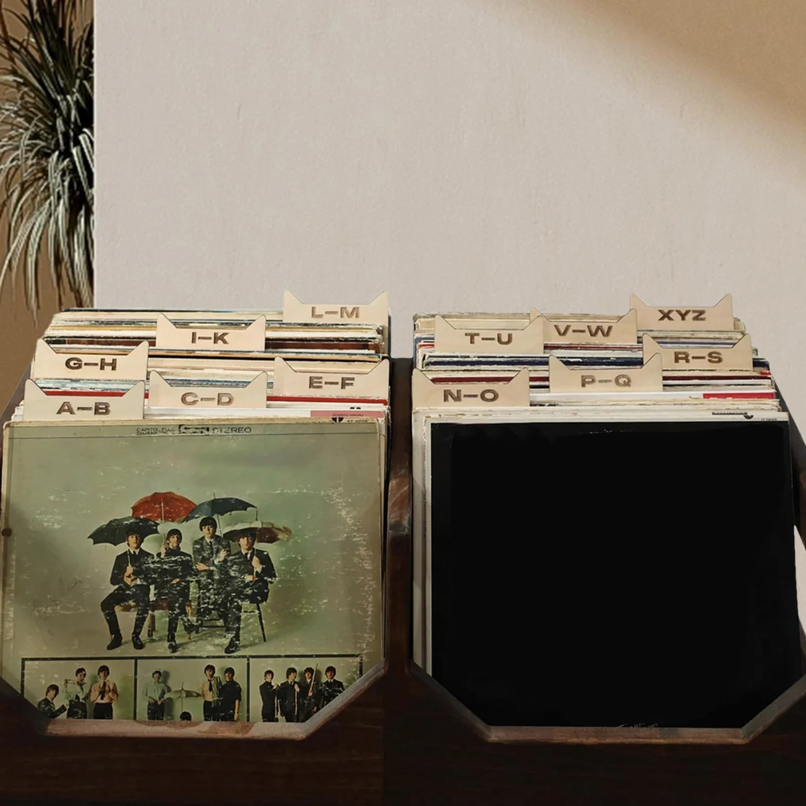 Divisori Di Record Di Legno A -Z - Organizzatore Di Stoccaggio Delle | Lettere Alfabetiche | Allineamento Verticale E Orizzontale A 12 Pezzi Per LPS, Divisori Di Libreria