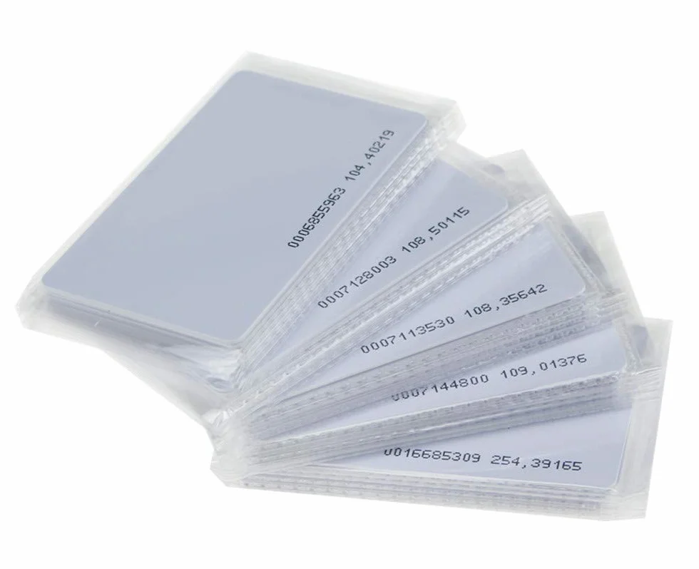 KDL Schede RFID Smart bianche Prossimità 125KHz TK4100 EM4100 EM4200 PVC Scheda controllo accessi Sola lettura Pack 50