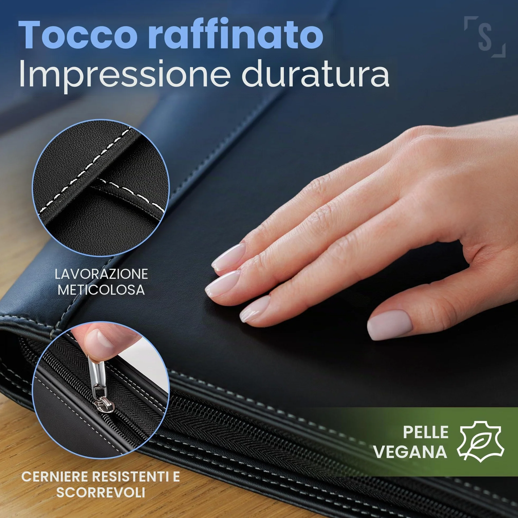 STYLIO A4 Cartella Conferenze con Cerniera Raccoglitore Portadocumenti Organizzatore per Quaderno Smartphone iPad Tablet fino a 11 pollici Chiavi Blocco Note
