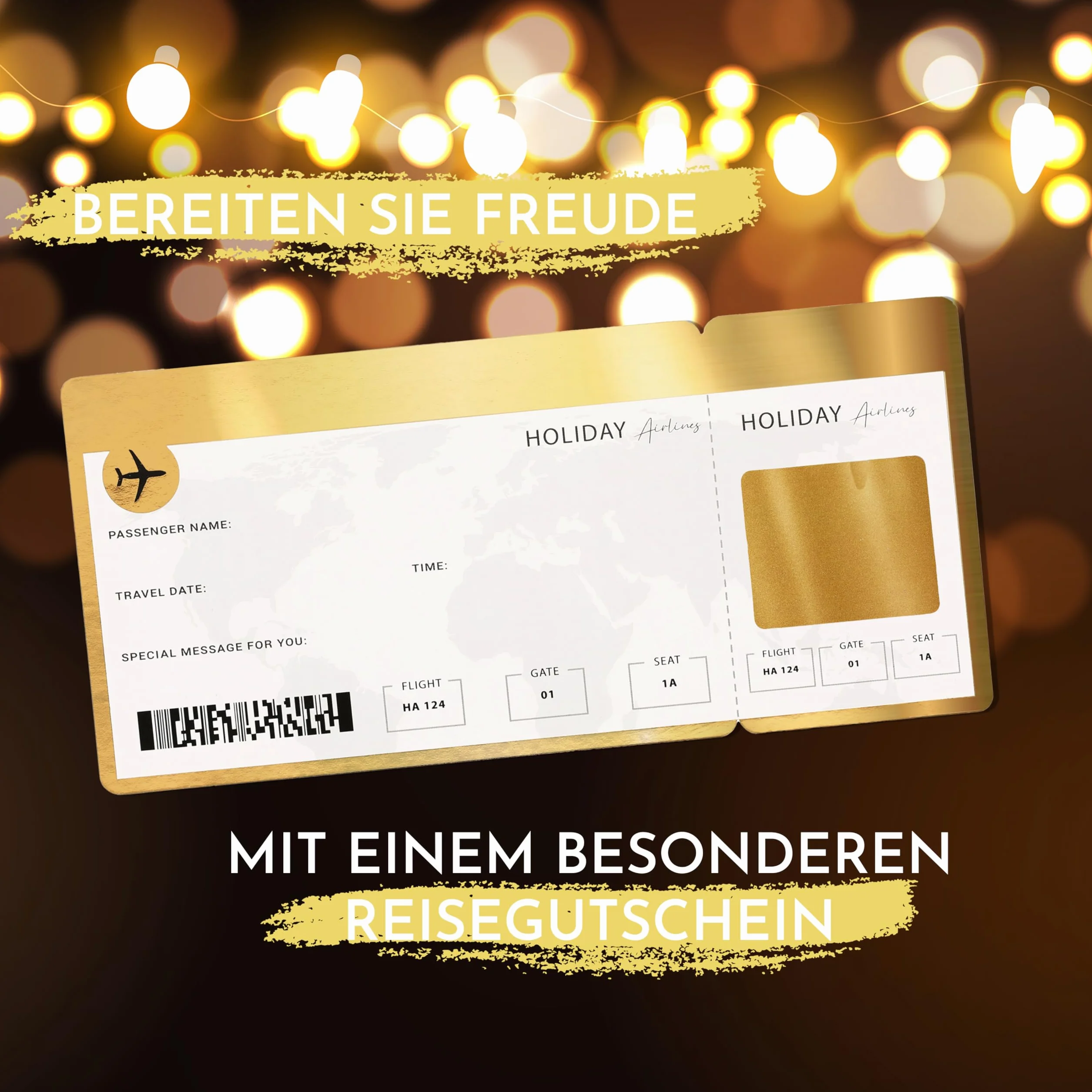 CraftWerk Biglietto aereo con superficie da grattare – Passaporto imbarco regalo personalizzato per donne