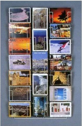 Porta Cartoline 12x17 cm da Parete con 19 Tasche a Veduta Totale