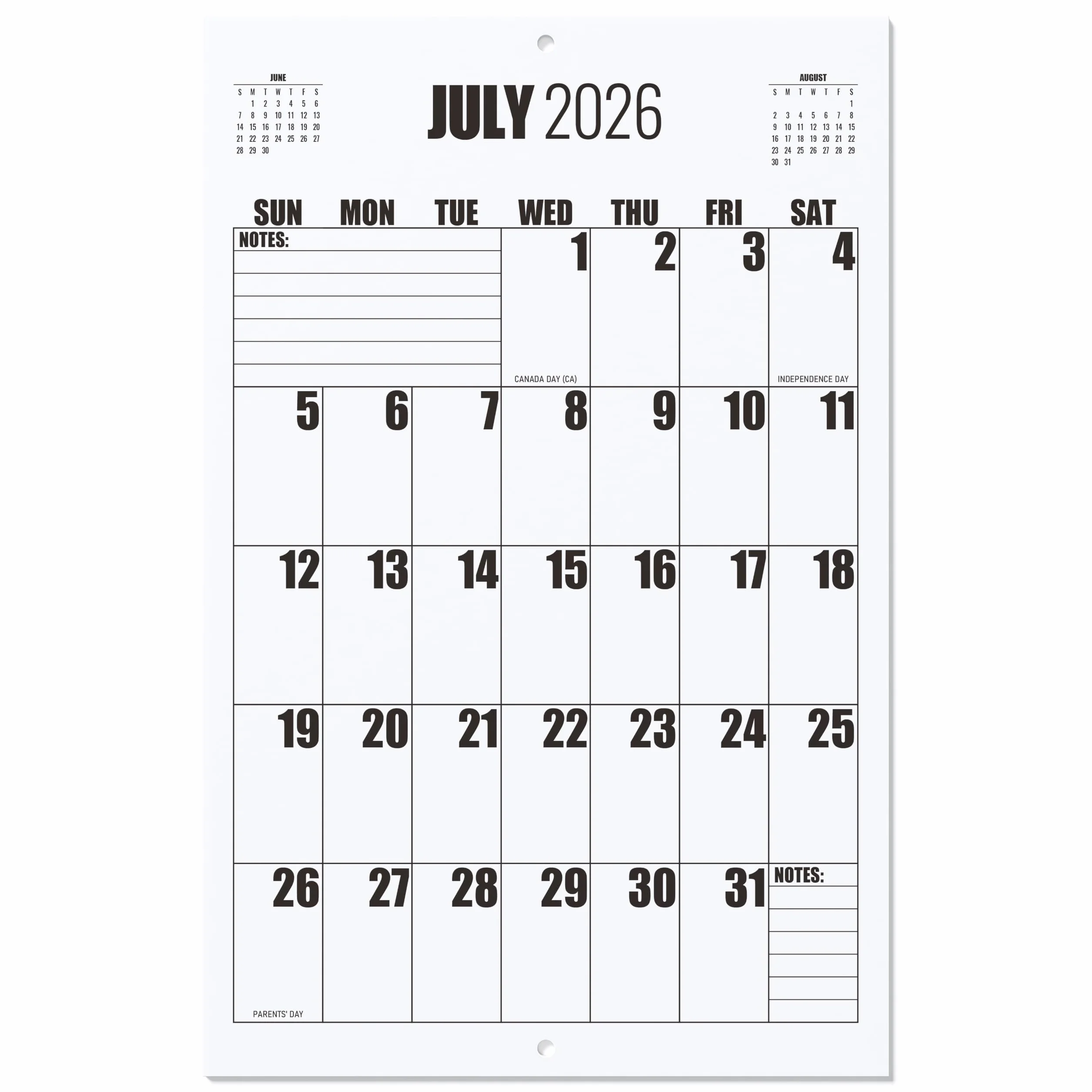 Grande calendario da parete 2026-2027, grande calendario va da gennaio 2026 a luglio 2027, 22 3/4 "x 14 3/4", grande griglia grande stampa grande calendario da parete perfetto per pianificare