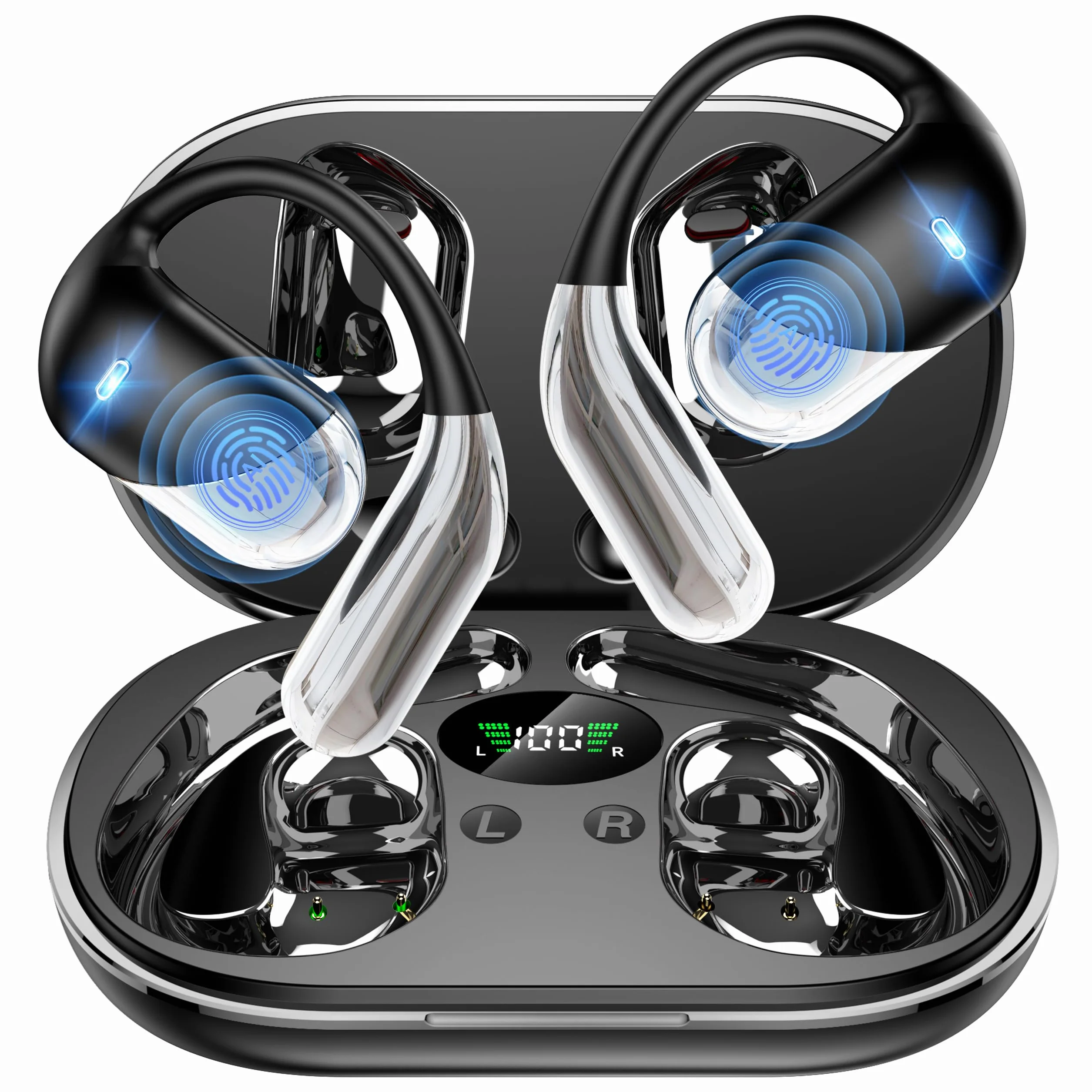 Paekole AI Cuffie Traduzione Simultanea, 2026 Auricolari Bluetooth 6.1 Wireless, 4 in1 Cuffie Traduzione Bluetooth 60 ore con ENC, 198 Lingue Auricolari Traduttori Istantanei Vocali Gratuite