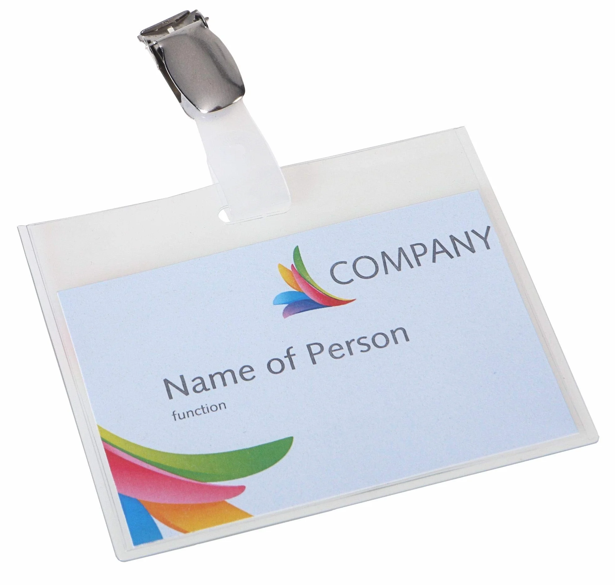 EUROPEL Porta Badge Clip Bretella 90×60mm PVC trasparente confezione 24