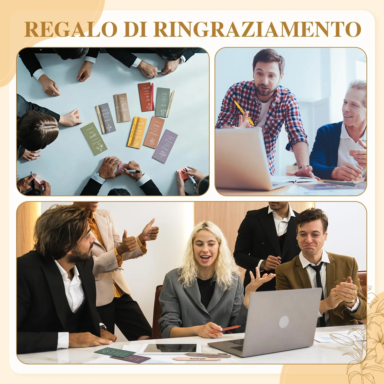 Tenare Set da 24 Pezzi Regali di Ringraziamento Penne a Sfera Ispiratrici Biglietti Motivazionali 12 Stili