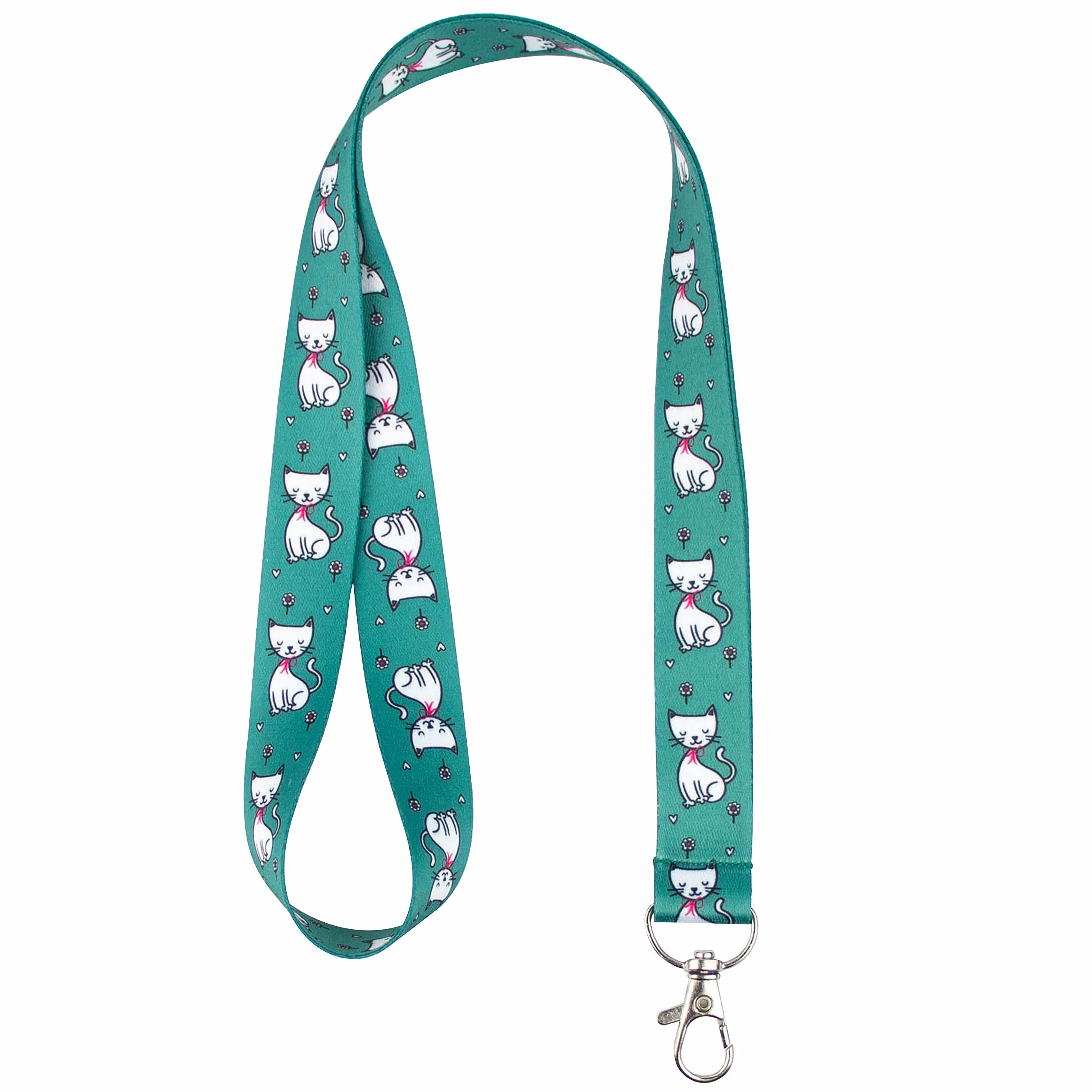 Porta badge con cordino girocollo portachiavi biglietto da visita (Gatto)
