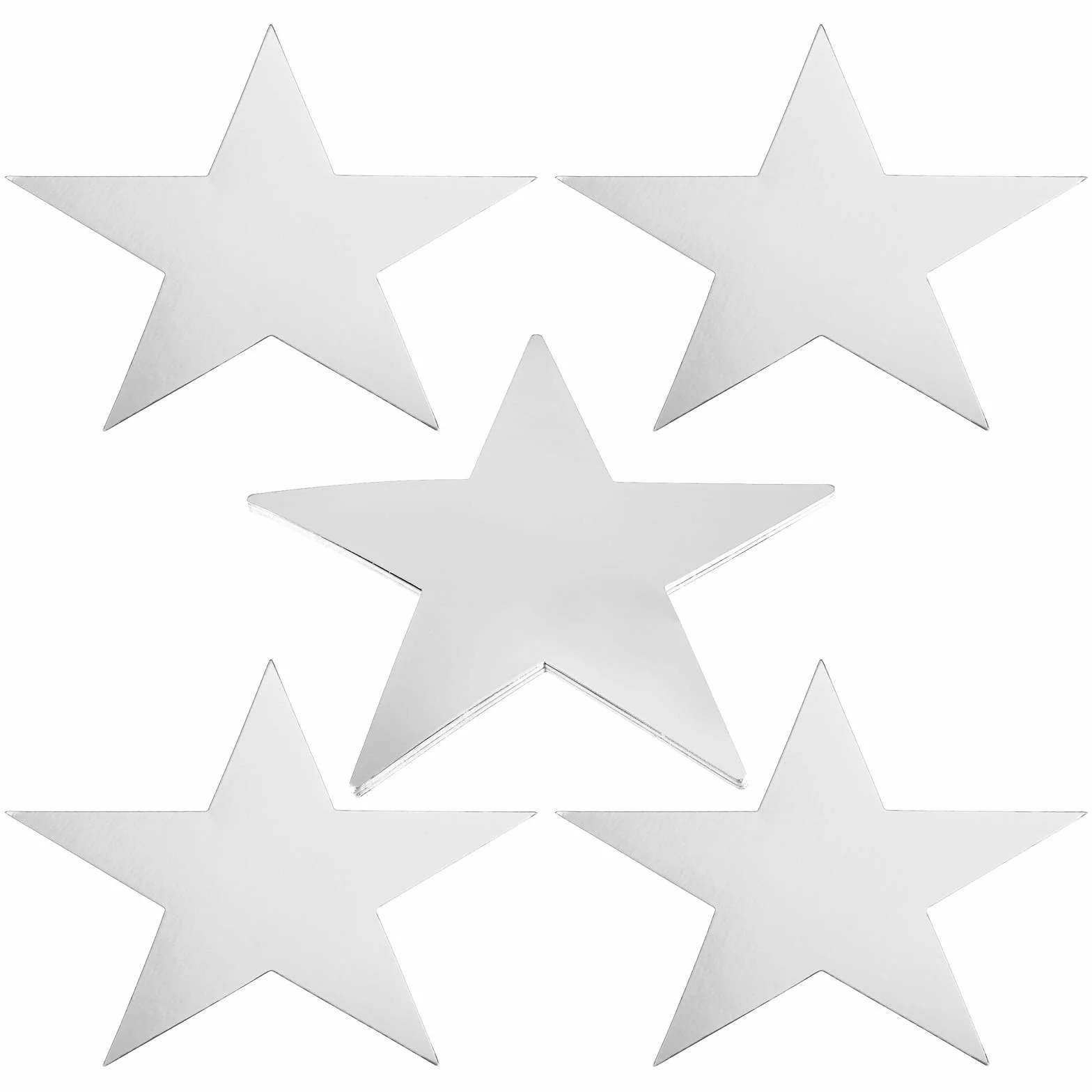 PATIKIL 11" Ritagli di Stelle Argento, Confezione da 12 Stelle in Carta a Doppia Faccia per Decorazione