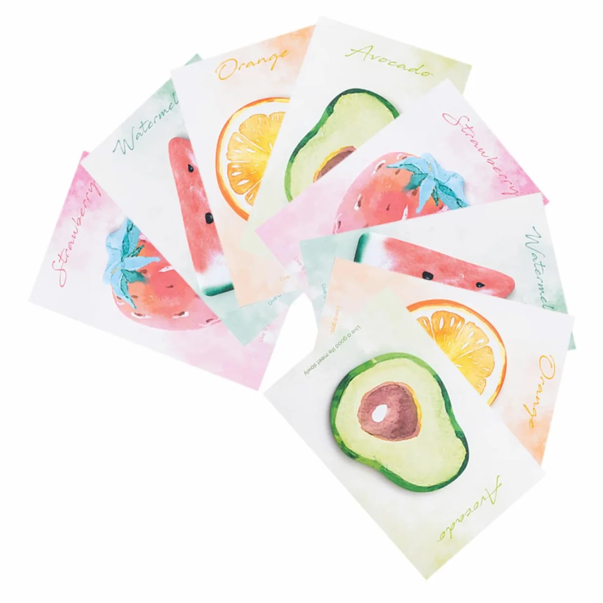 ARTIBETTER 4 Pezzi 8 Note adesive a forma di frutta pastiglie colorato divertente taccuini di uso quotidiano adesivi promemoria scolastici taccuini compatti nota adesivo Carta