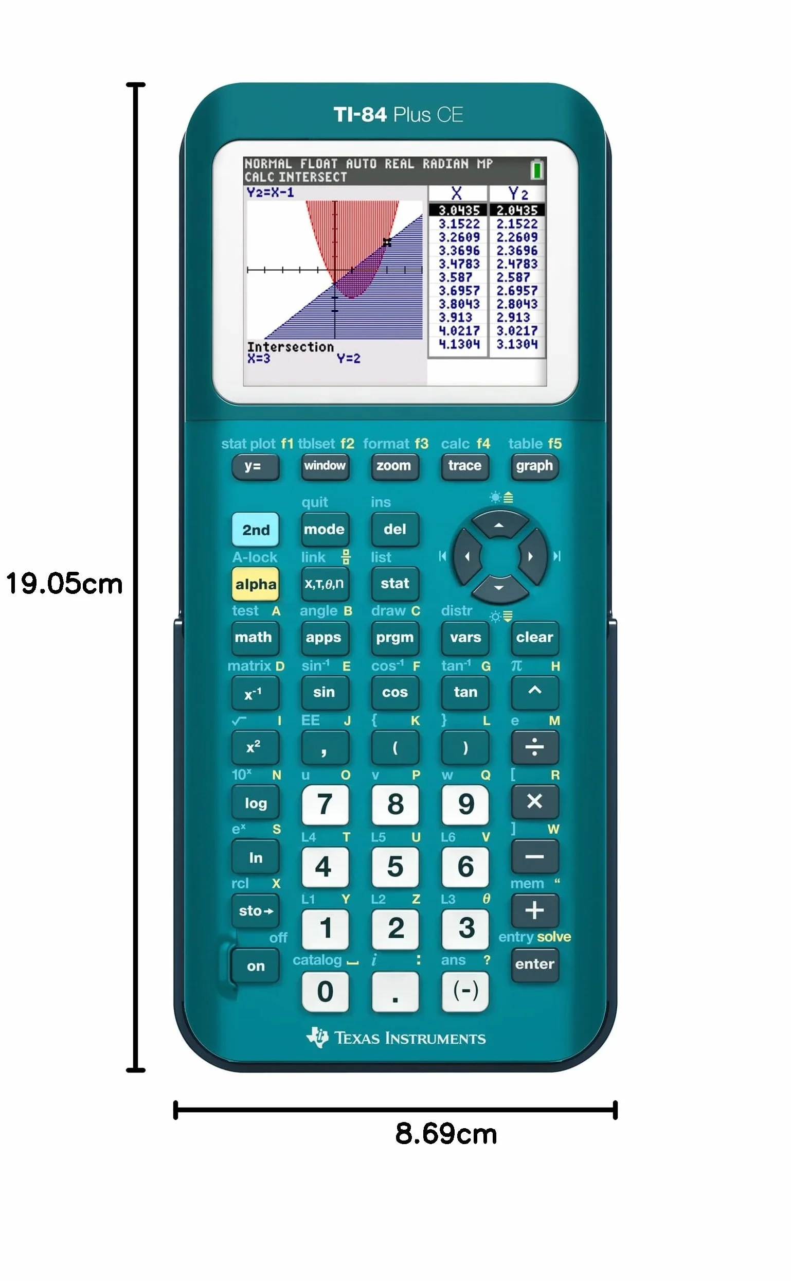 Texas Instruments TI-84 Plus CE Color Graphing Calculator, Teal (Metallic)