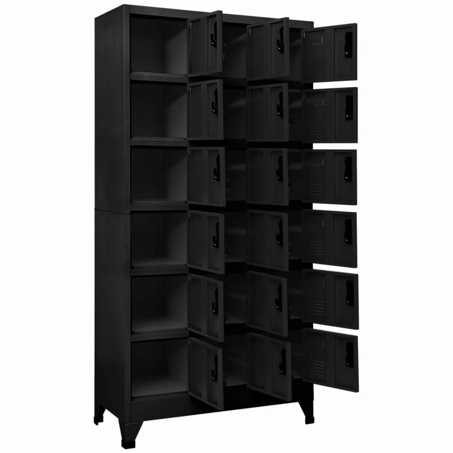 Gecheer Armadietto con Serratura Nero 90x40x180 cm in Acciaio