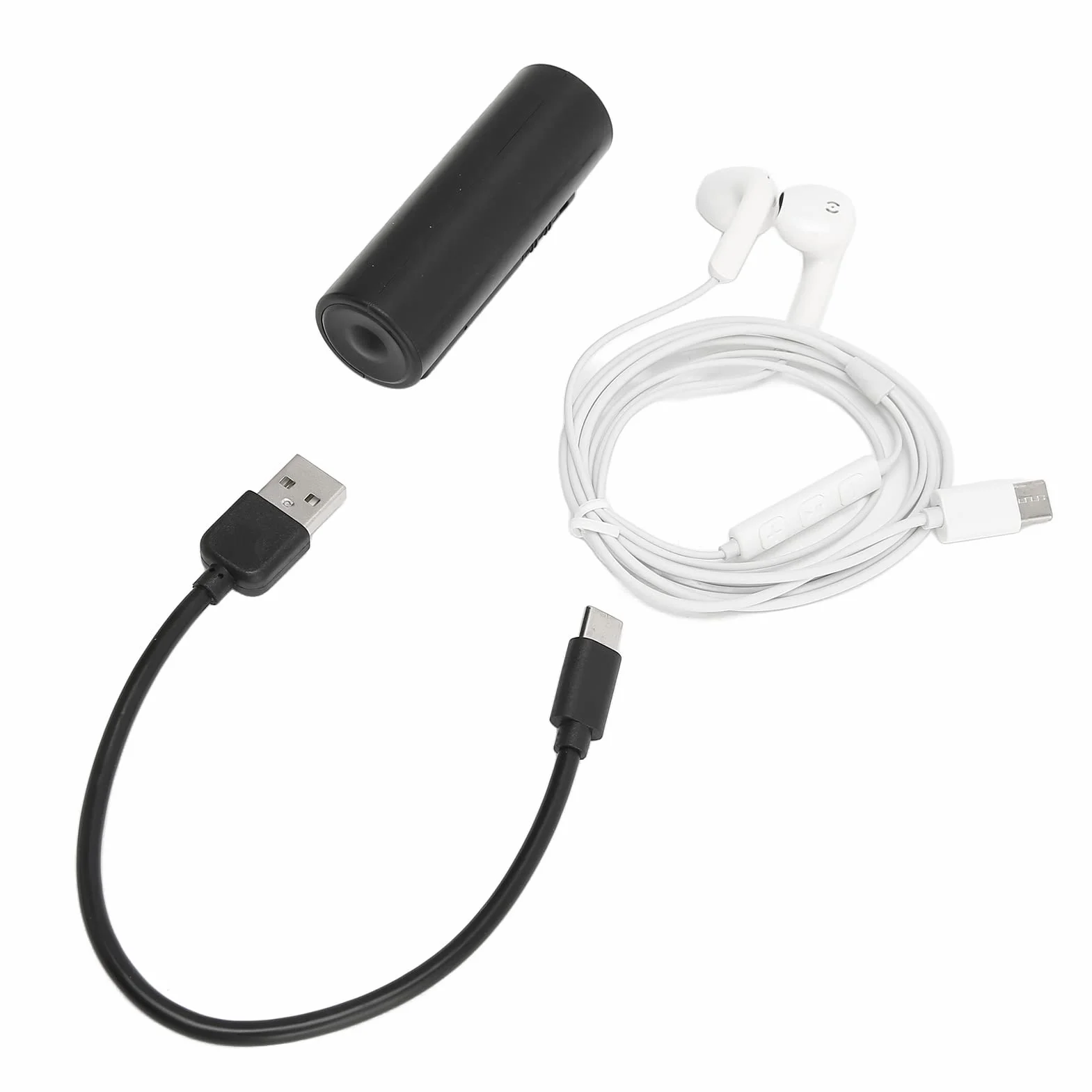 POENVFPO Registratore Vocale Portatile Intelligente Lungo Tempo di Lavoro Leggero MP3 per Conferenze e Interviste Nere (32G)