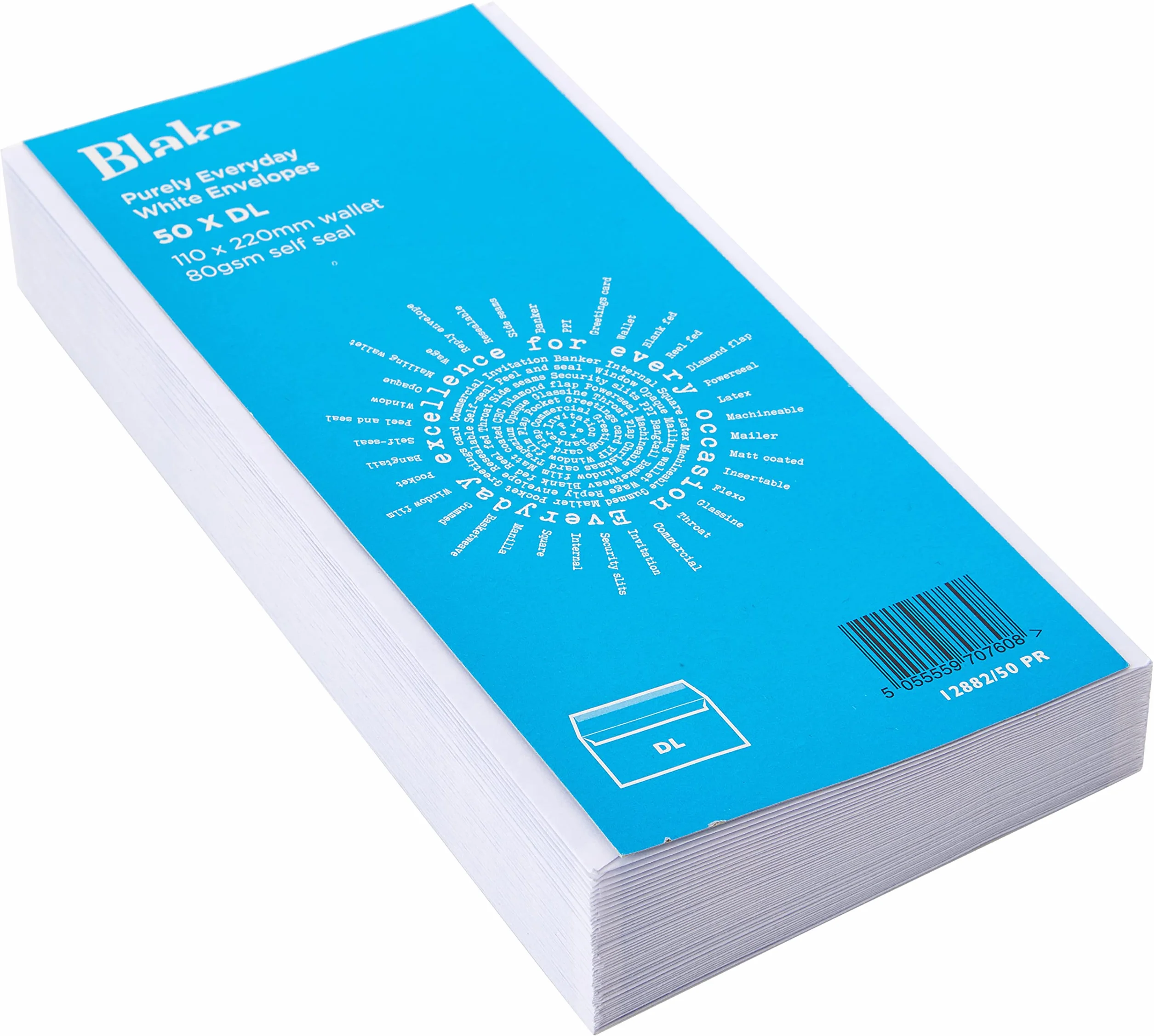 Blake Everyday Portafoglio Autosigillante 110 x 220 mm 80 g/m2 Bianco 50 sztuk