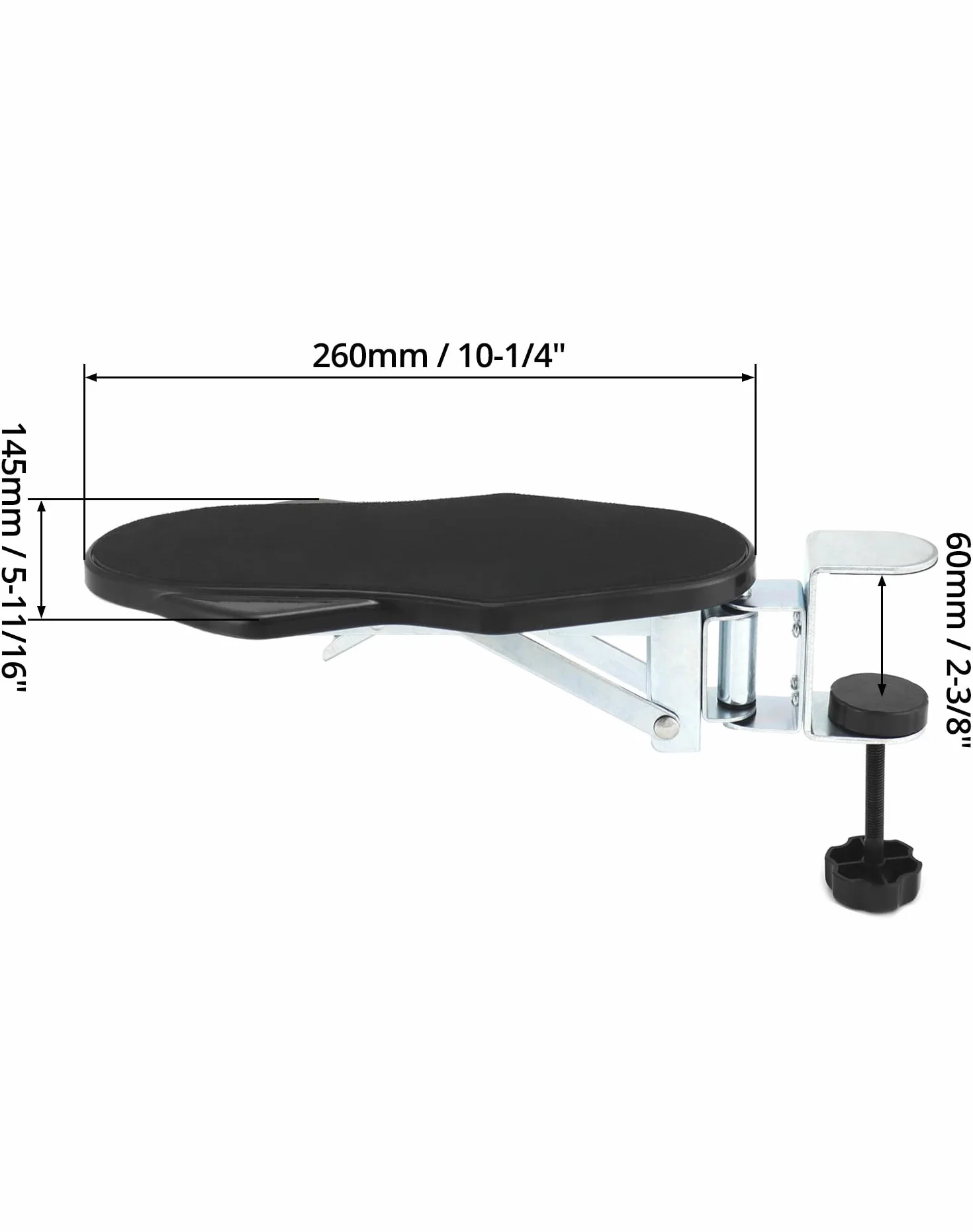 Set di 2 Poggiabraccio Ergonomico da Scrivania, Prolunga Scrivania per Supporto Bracciolo e Gomito, Rotazione 180° Pieghevole 90°
