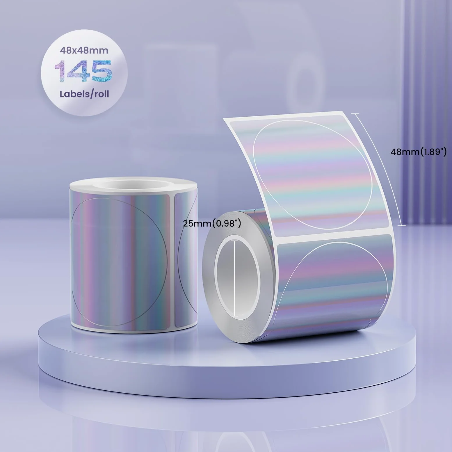 CLABEL 221B Kit Stampante Termica Bluetooth + 1 Rotolo Bianco 50x30mm & 1 Rotolo Olografico 48x48mm Etichette Sintetiche. Etichettatrice Portatile, Piccole Imprese Etsy Pasticceria Bomboniere