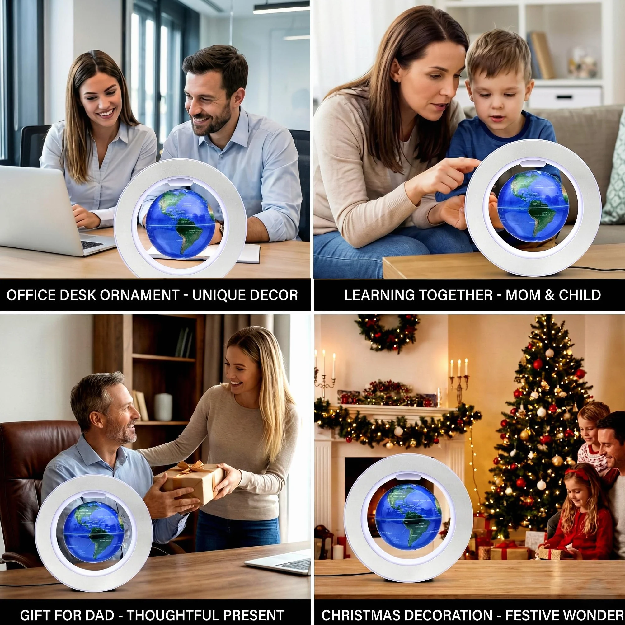 Globo Fluttuante a Levitazione Magnetica 4" con Costellazioni LED, Rotante per Bambini, Decorazione da Scrivania e Idea Regalo Unica per Uomini o Gadget Tech di Compleanno per Ragazzi Adolescenti