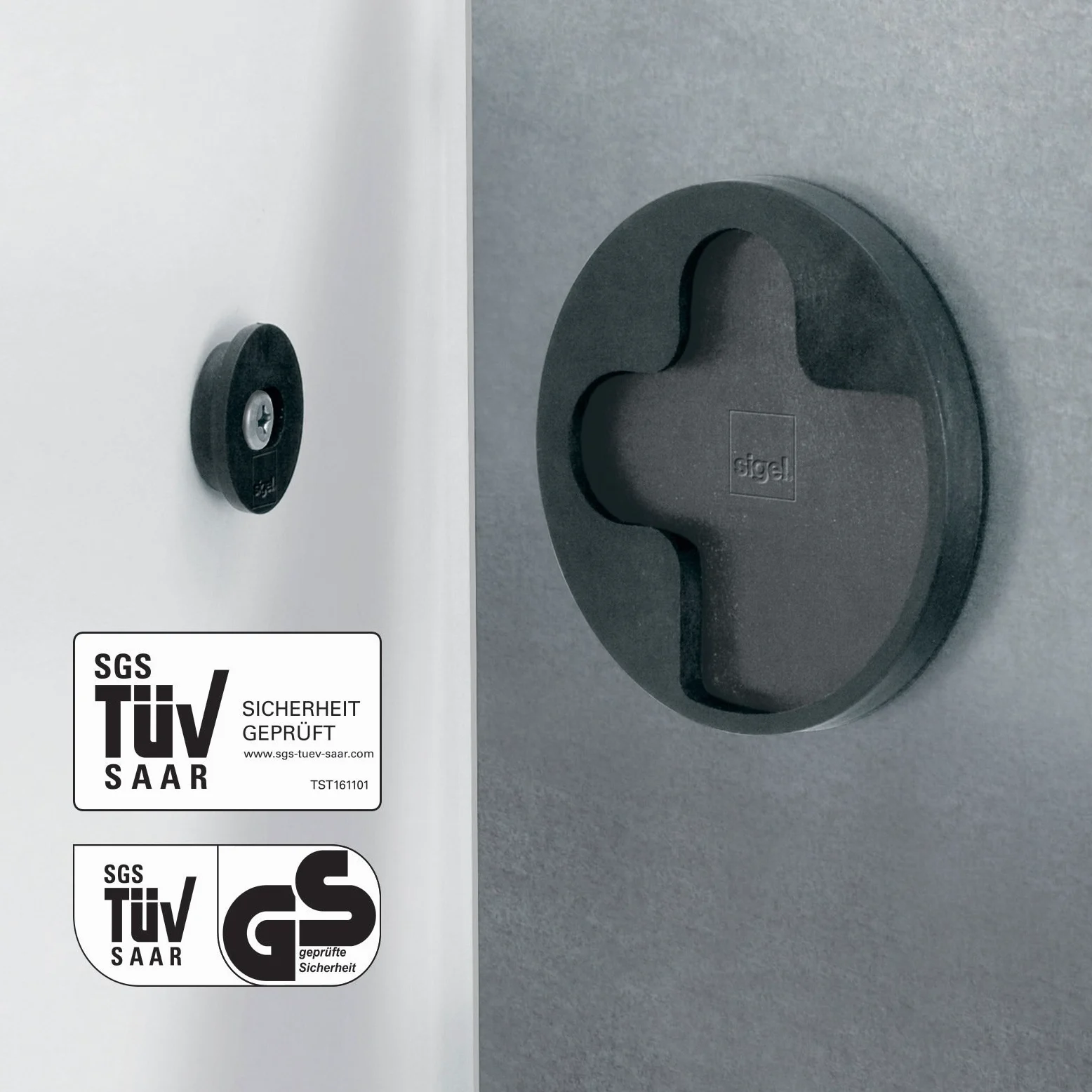 SIGEL Lavagna magnetica in vetro Artverum 30 x 30 cm | GL157, superficie lucida, vetro di sicurezza, facile da montare, 1 magnete al neodimio incluso, nero