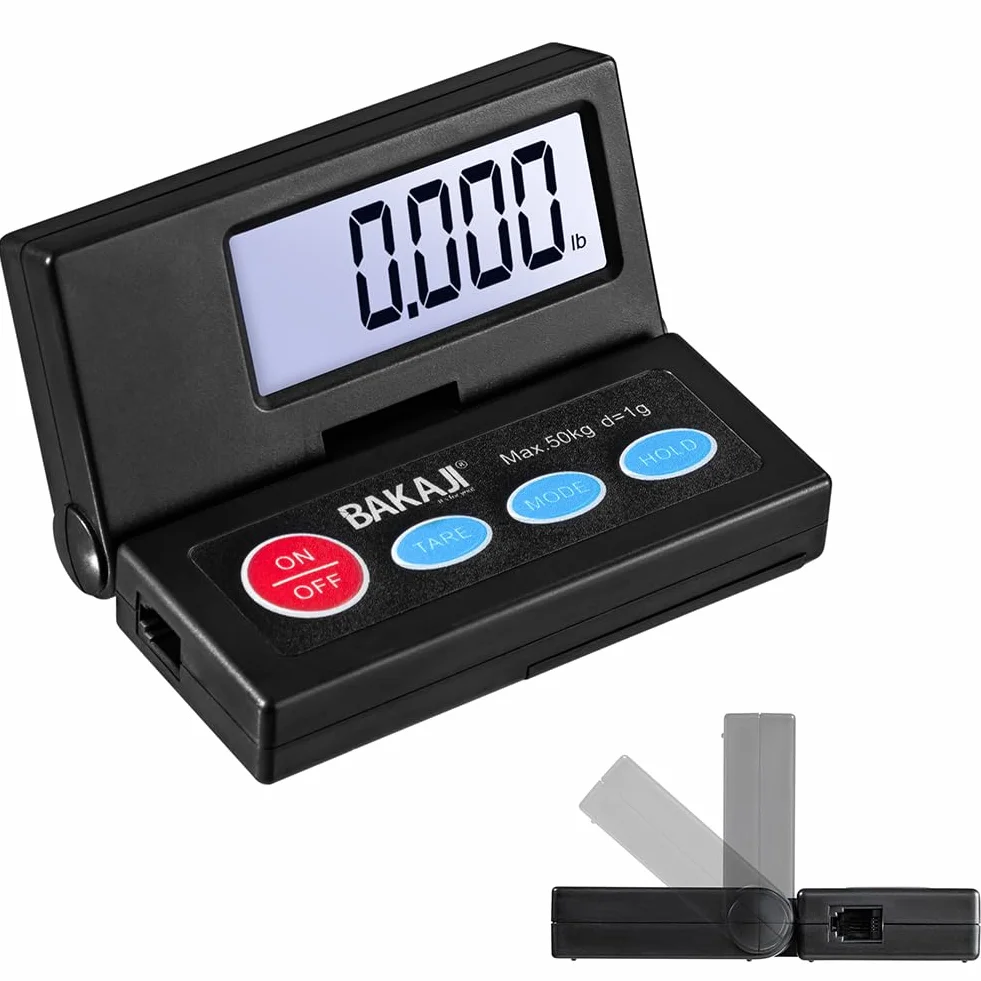 BAKAJI Bilancia Digitale Pesa Pacchi Postali 50 kg Commerciale con Display LCD