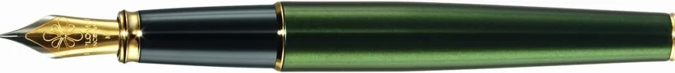 Diplomat Excellence - Penna stilografica A2 con punta fine in acciaio, colore: Oro Evergreen