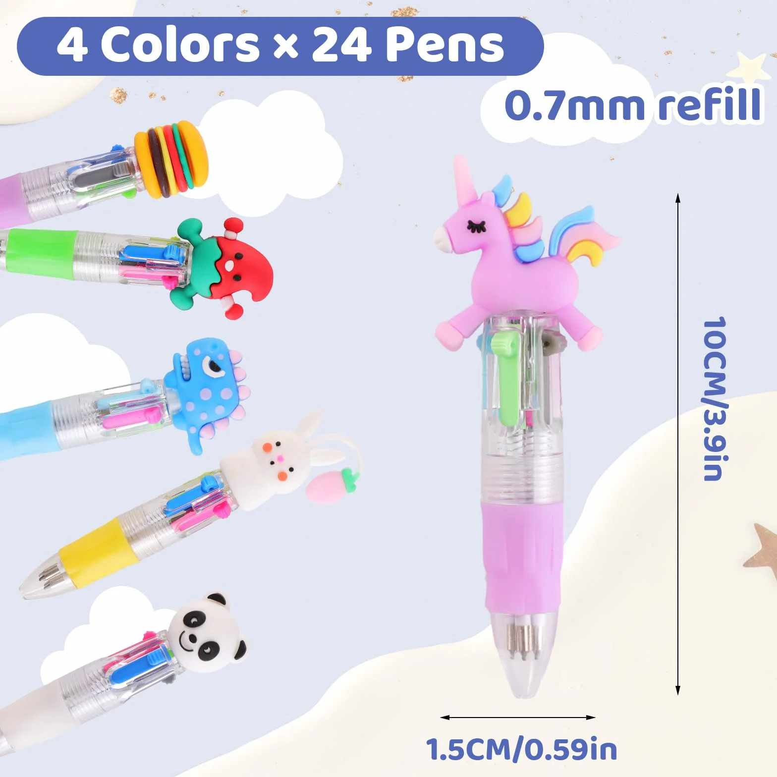 Yoosso 24 penne a sfera retrattili 4 in 1 0,7 mm regalo laurea