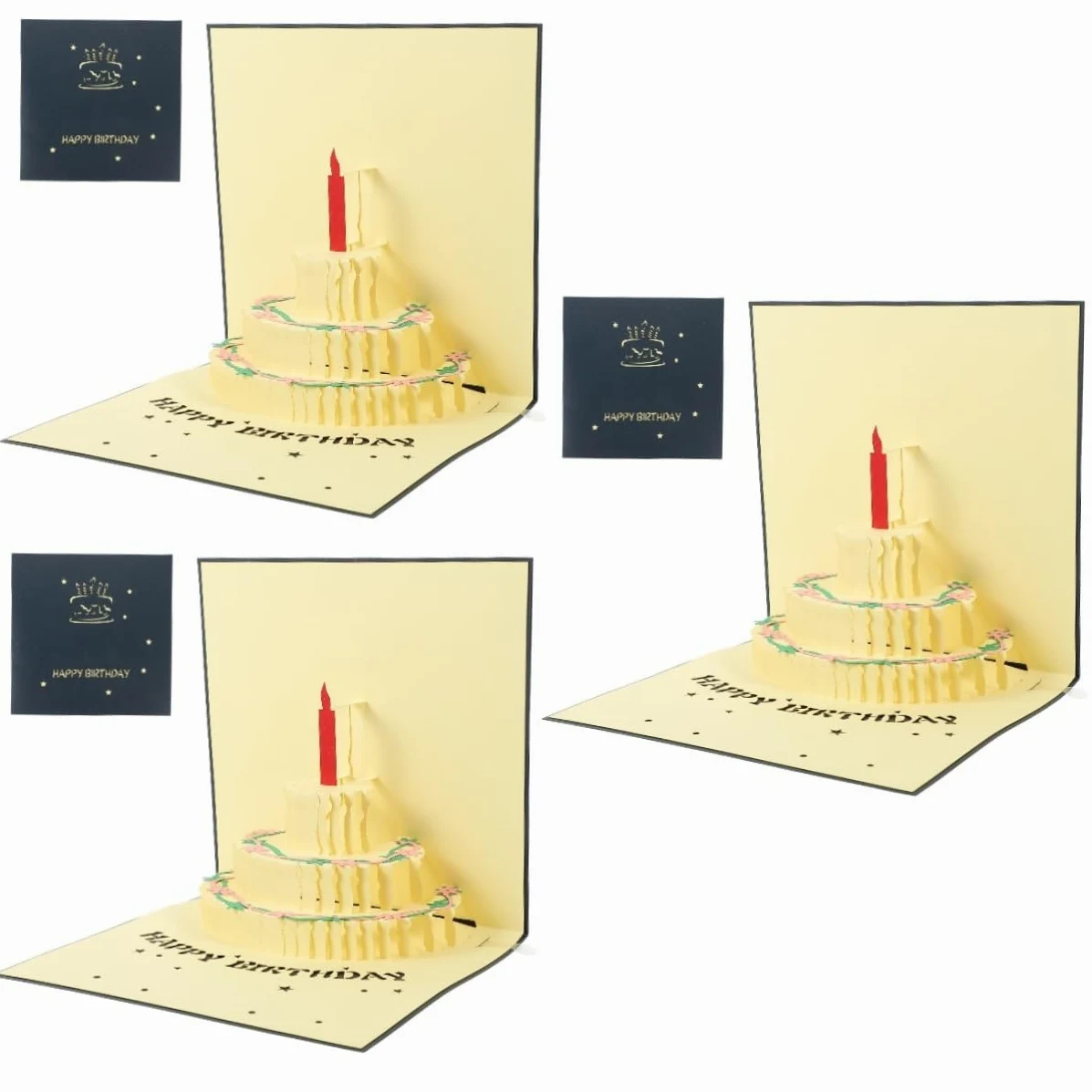 NUOBESTY 3pezzi Biglietto Compleanno Con Musica e Luce Augurale Creativa Per Festeggiamenti Originale Per Compleanno Con Design Elegante e Delicato Perfetta Per Sorprese Speciali