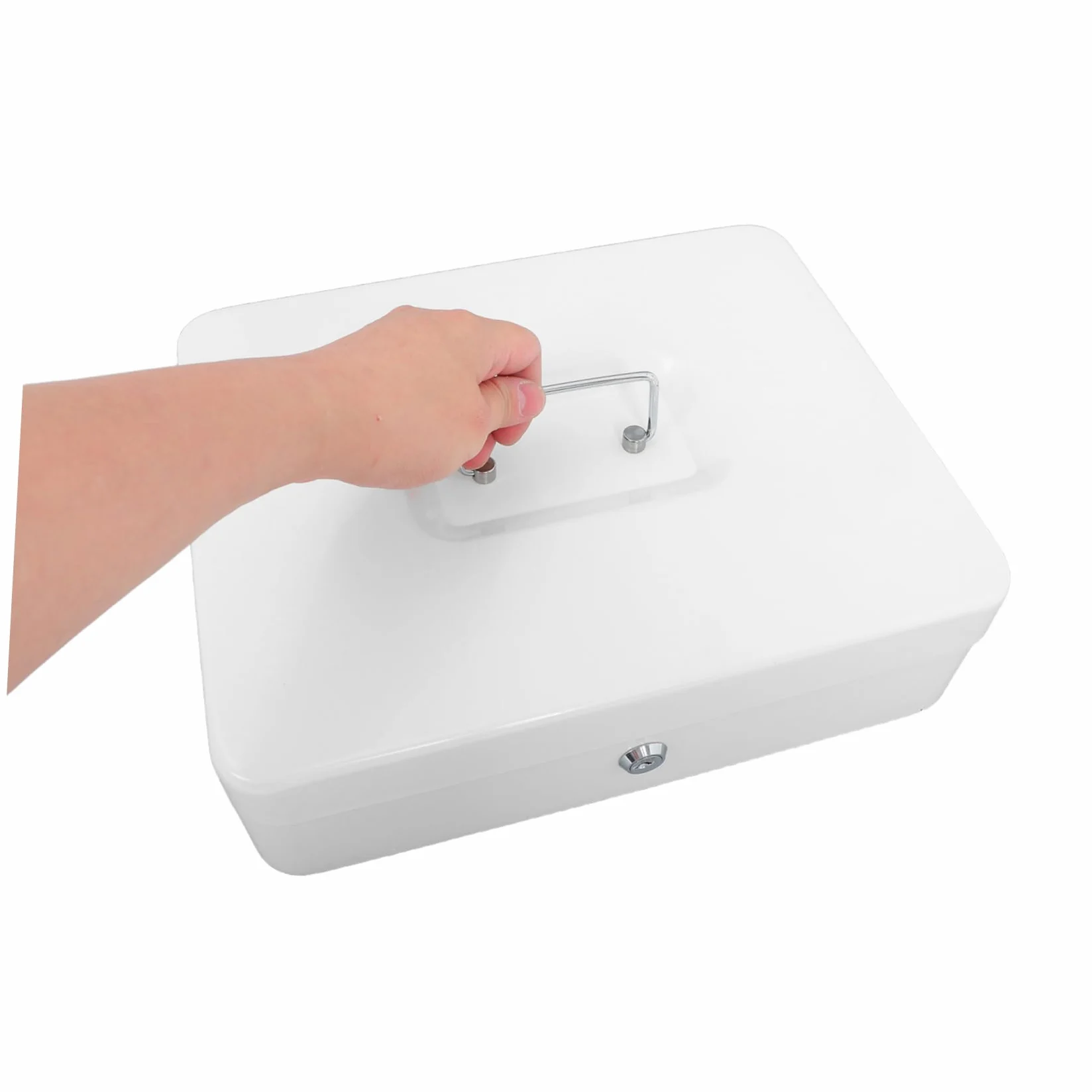 Housoutil Scatola Soldi con Serratura e Chiave in Metallo Compatto per Organizzazione Contanti in Negozi Uffici e Accesso Rapido e Sicuro per Gestione Efficiente