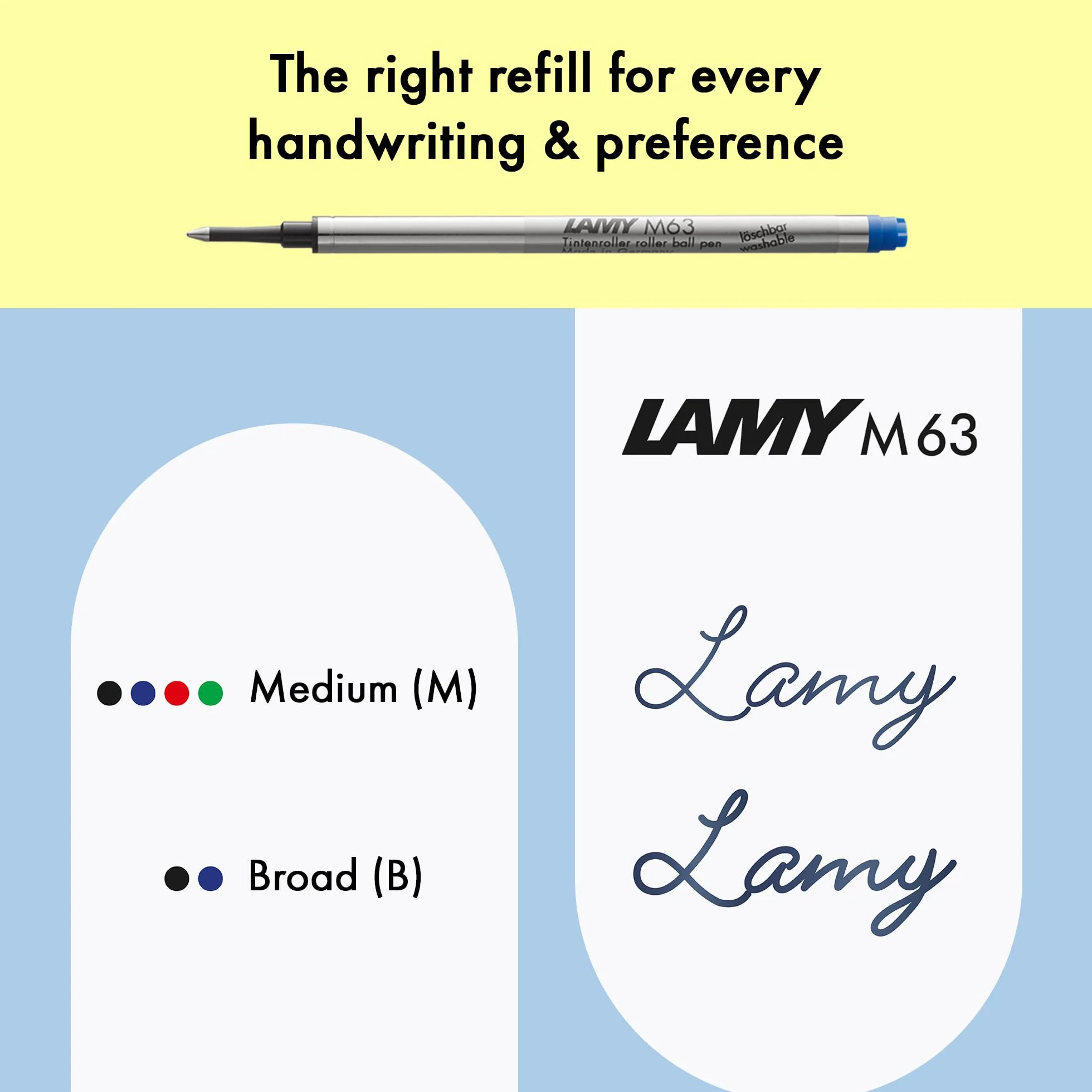 Lamy Safari roller blu M con impugnatura ergonomica, plastica ASA, ricambio M 63 incluso