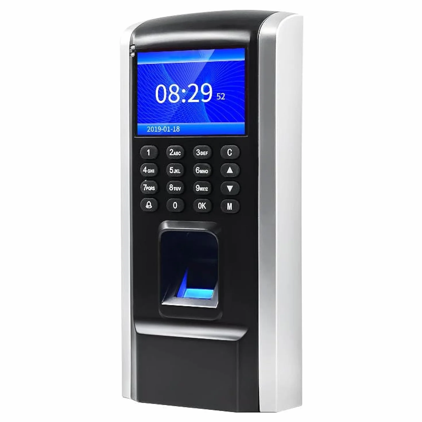 HDWR CTR12 Macchina per La Rilevazione Delle Presenze, Sistema Biometrico Avanzato di Impronte Digitali, Rilevatore Presenze Dipendenti, Password e Scheda RFID da 125 kHz