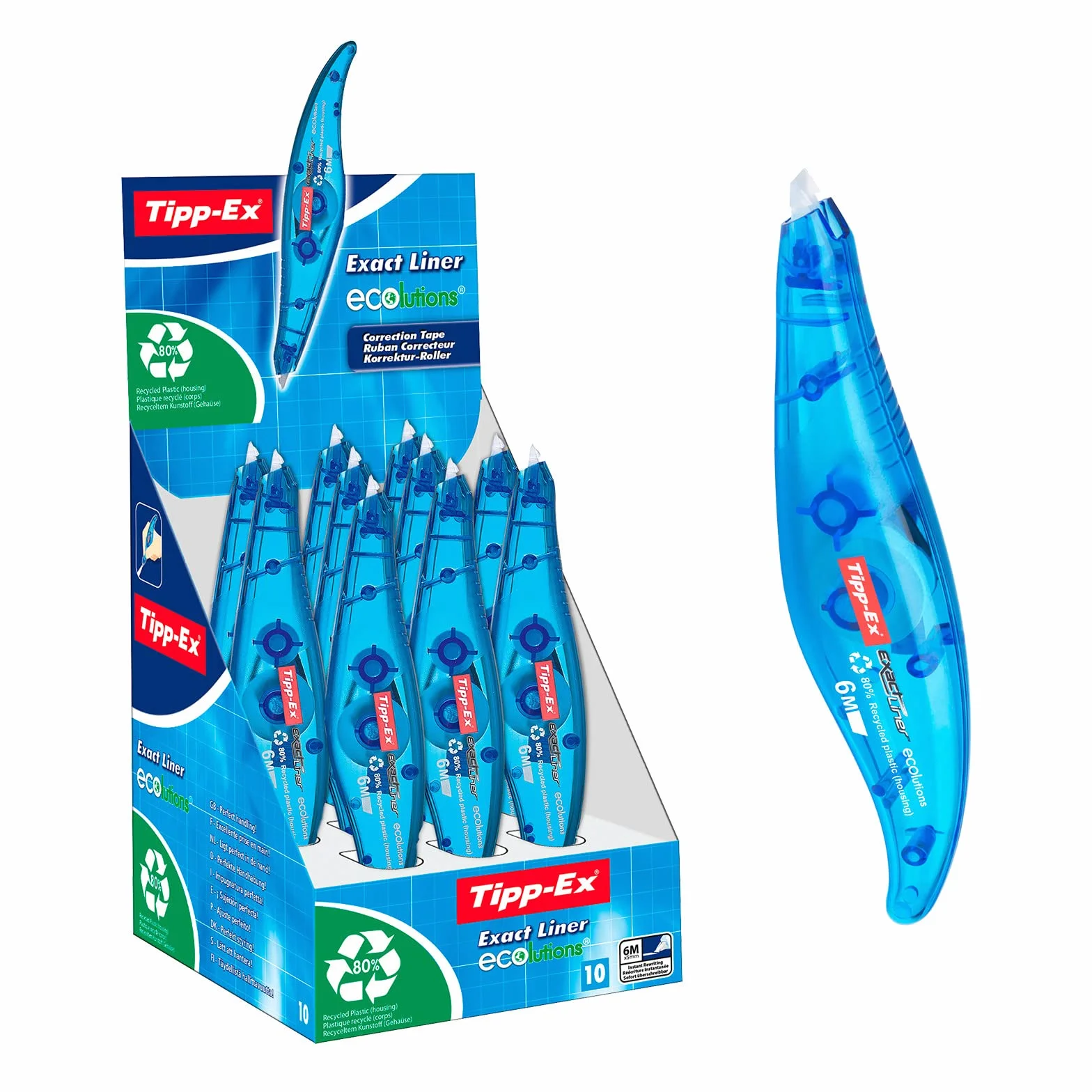 Bic Correction Tape Roller Pen Pack of 10, 5mm x 6m Disposable