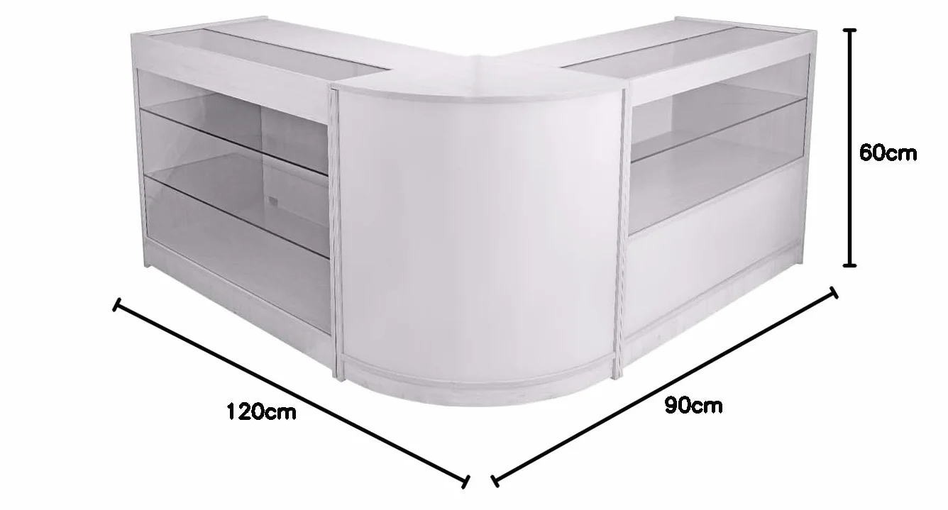 MonsterShop - Set Pegasus con 3 Banconi da Negozio e Reception Bianco Brillante Elegante