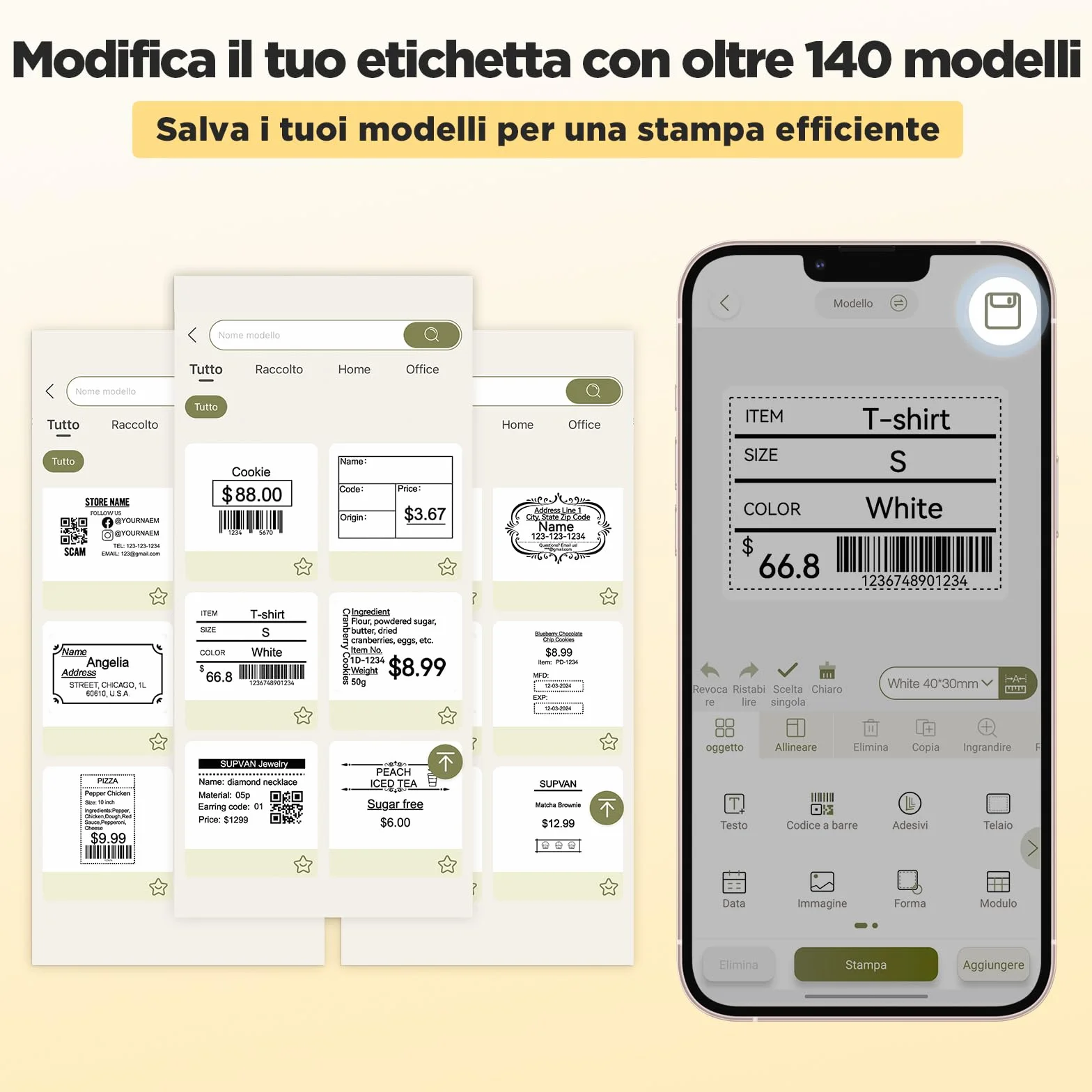 SUPVAN T50M Pro Etichettatrice Bluetooth Nastro 30 Caratteri 700 Icone senza Inchiostro