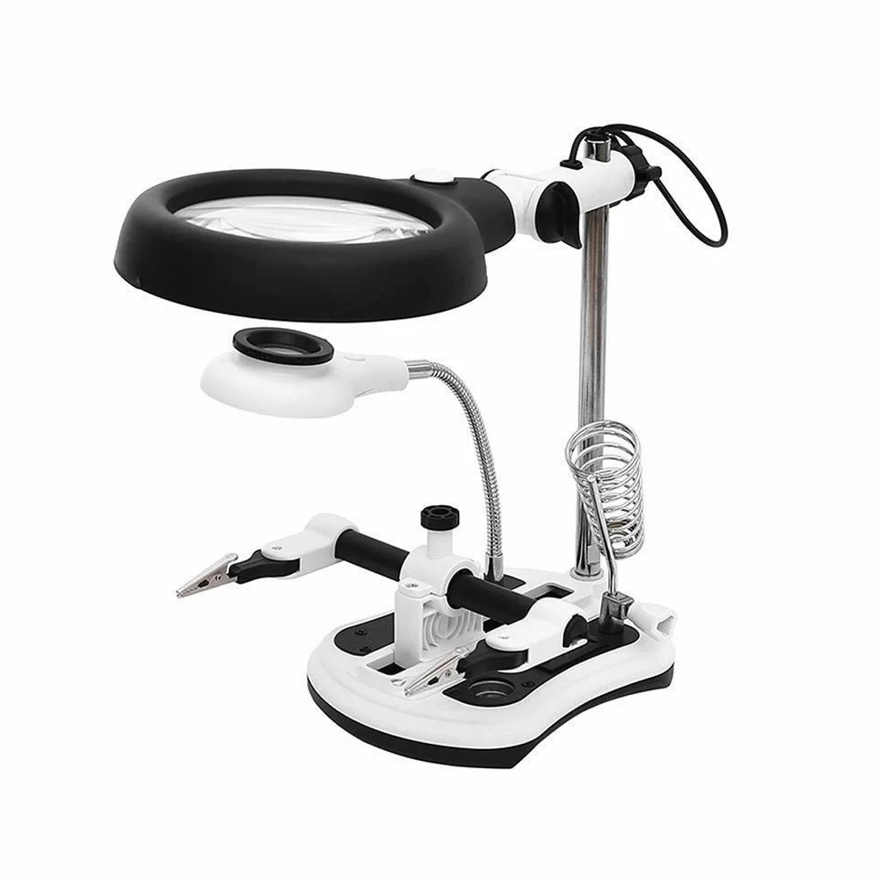 Lente d'Ingrandimento e Lampada da scrivania Lente d'Ingrandimento con Supporto, Supporto con Morsetto e Clip Nuvole di Buon auspicio