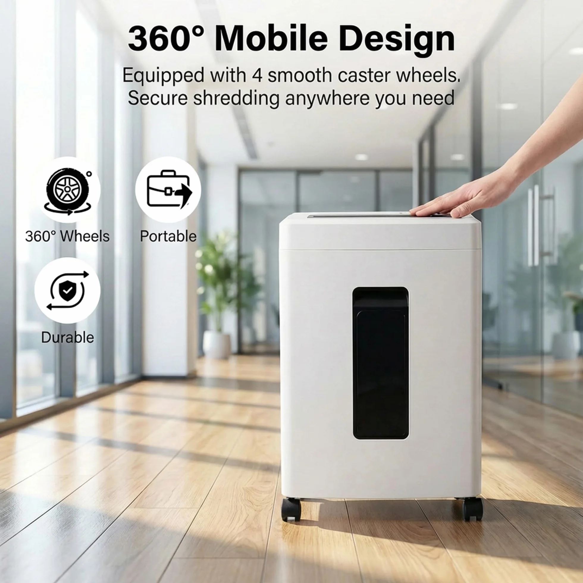 Distruggi Documenti Elettrico Professionale: 10 Fogli Tritacarte Microframmenti P5 Distruggi Carte di Credito e Graffette Cestino 18L Antiblocco Per Casa Ufficio Piccolo Studio Scuola