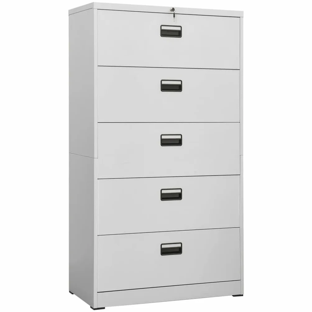 vidaXL Armadio Classificatore Grigio Chiaro 90x46x164 cm in Acciaio
