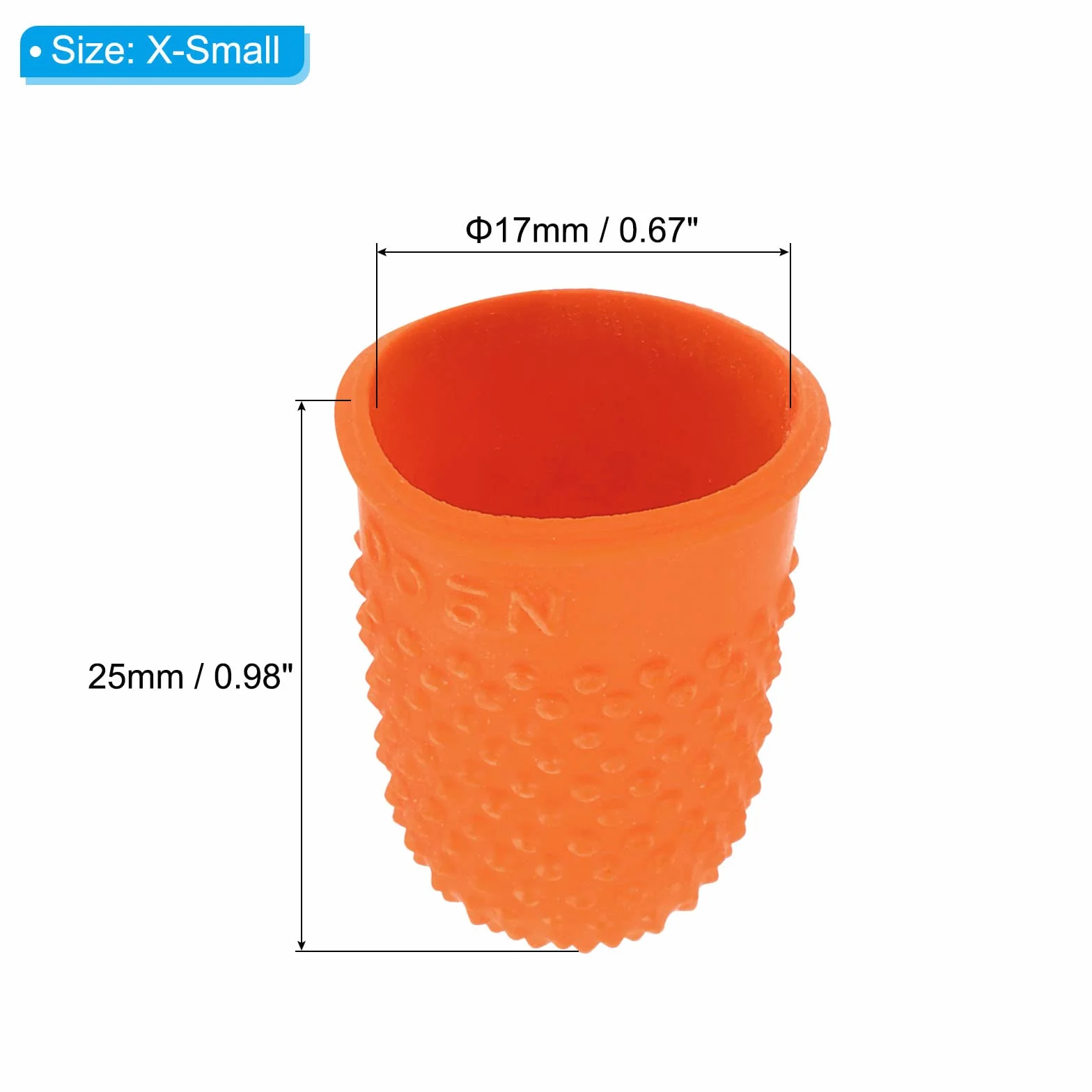 PATIKIL 0.67x0.98 Pollici Gomma Dita Punte 10pz Silicone Pollice Protezione Coprisupporti Cuscinetti Ditale Impugnature Arancione XS