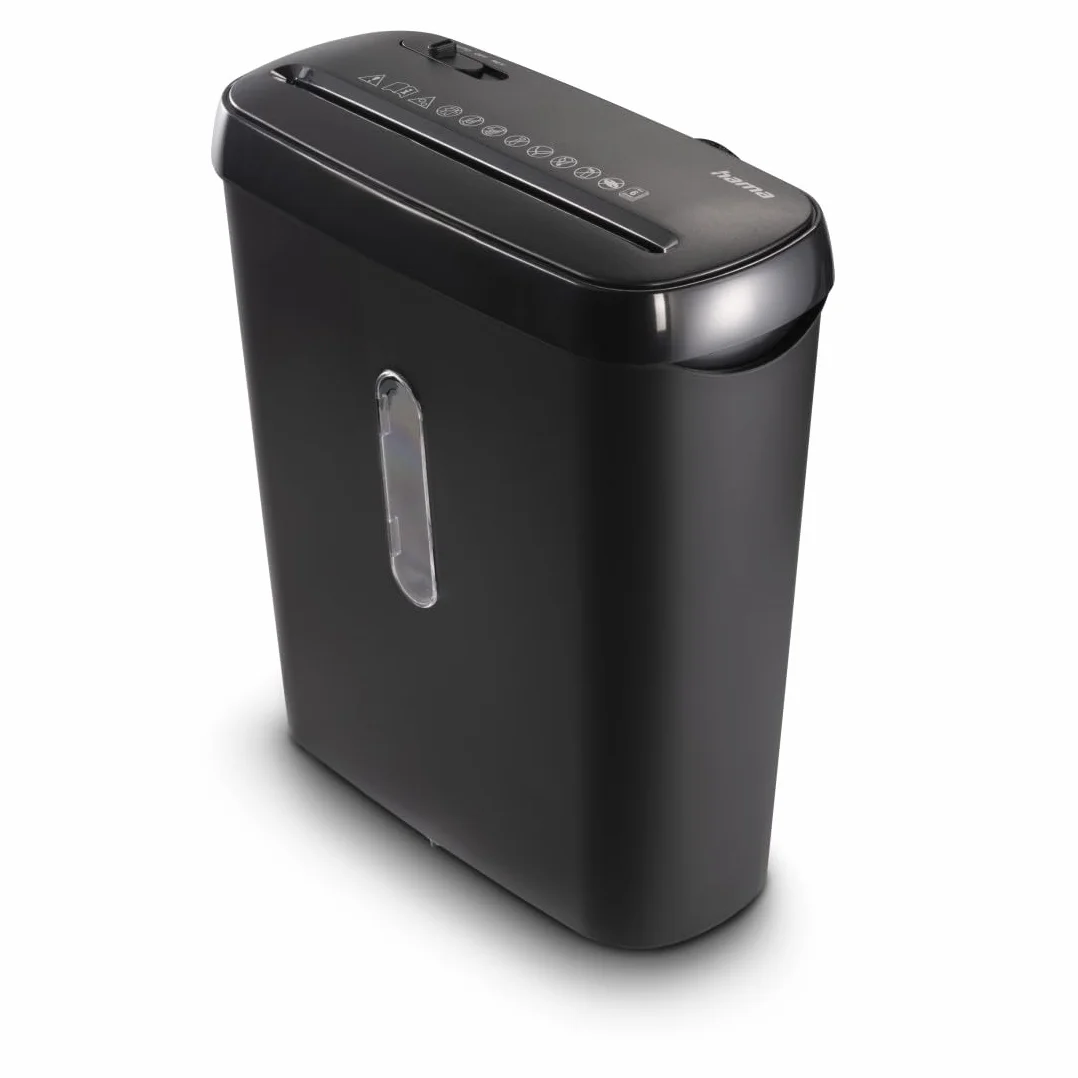Hama - Distruggi documenti elettrico Basic S6, taglio a striscia, 8 lt, nero