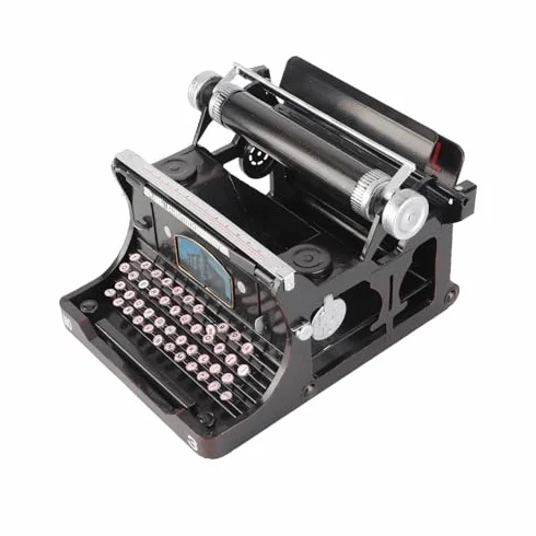 Haofy Macchina da Scrivere Vintage Portatile, Macchina da Scrivere Funzionale in Miniatura, Costruzione in Ferro Fatta a Mano, Ideale per gli Appassionati di Arredamento retrò e Scrittura