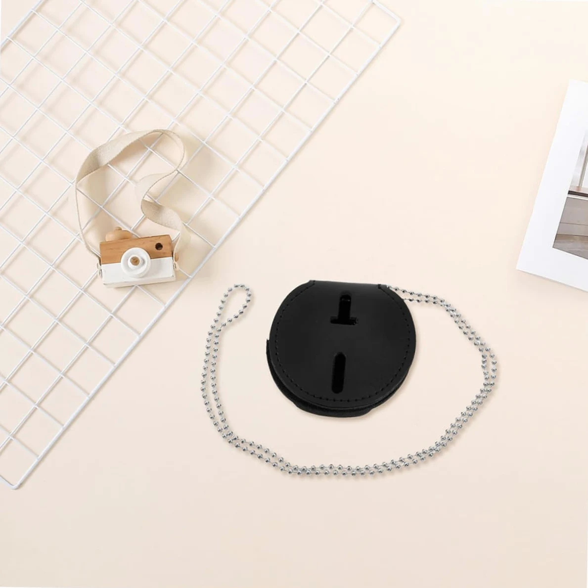 Porta Tesserino Pu Nero 2 Pezzi con Clip per Badge | Lega di Alluminio, Leggero e Resistente All'usura, Uso Quotidiano e Ufficio, per Carte e Documenti