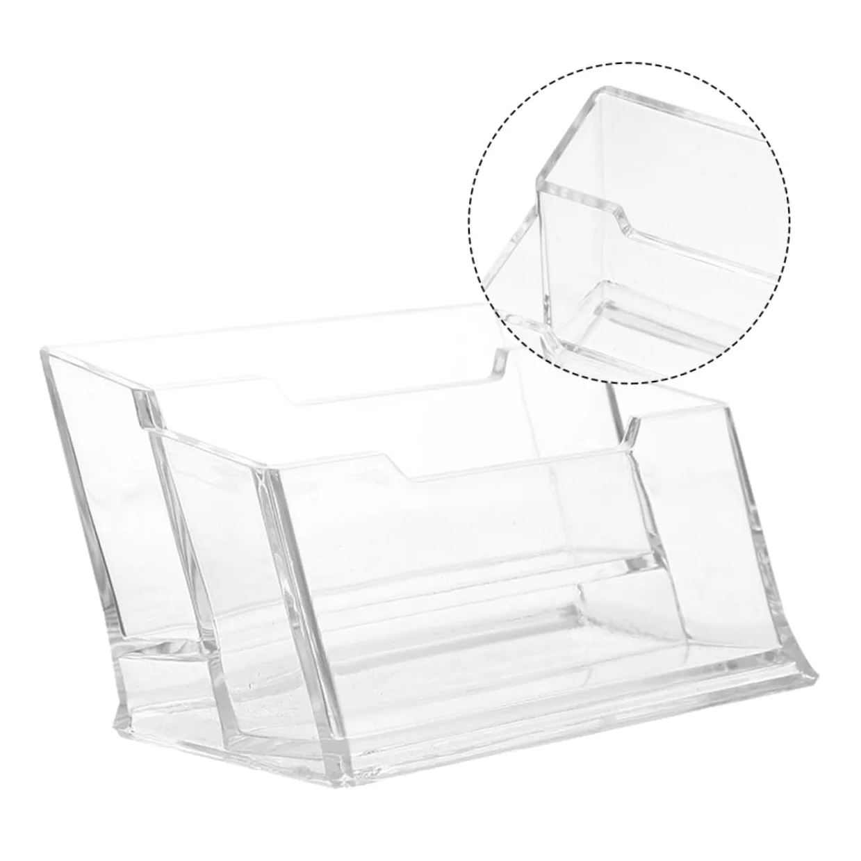 Porta Biglietti da Visita da Scrivania Plastica Trasparente 5 Pezzi | Organizer Ufficio, Struttura Stabile e Leggera, per Uffici e Contesti Professionali