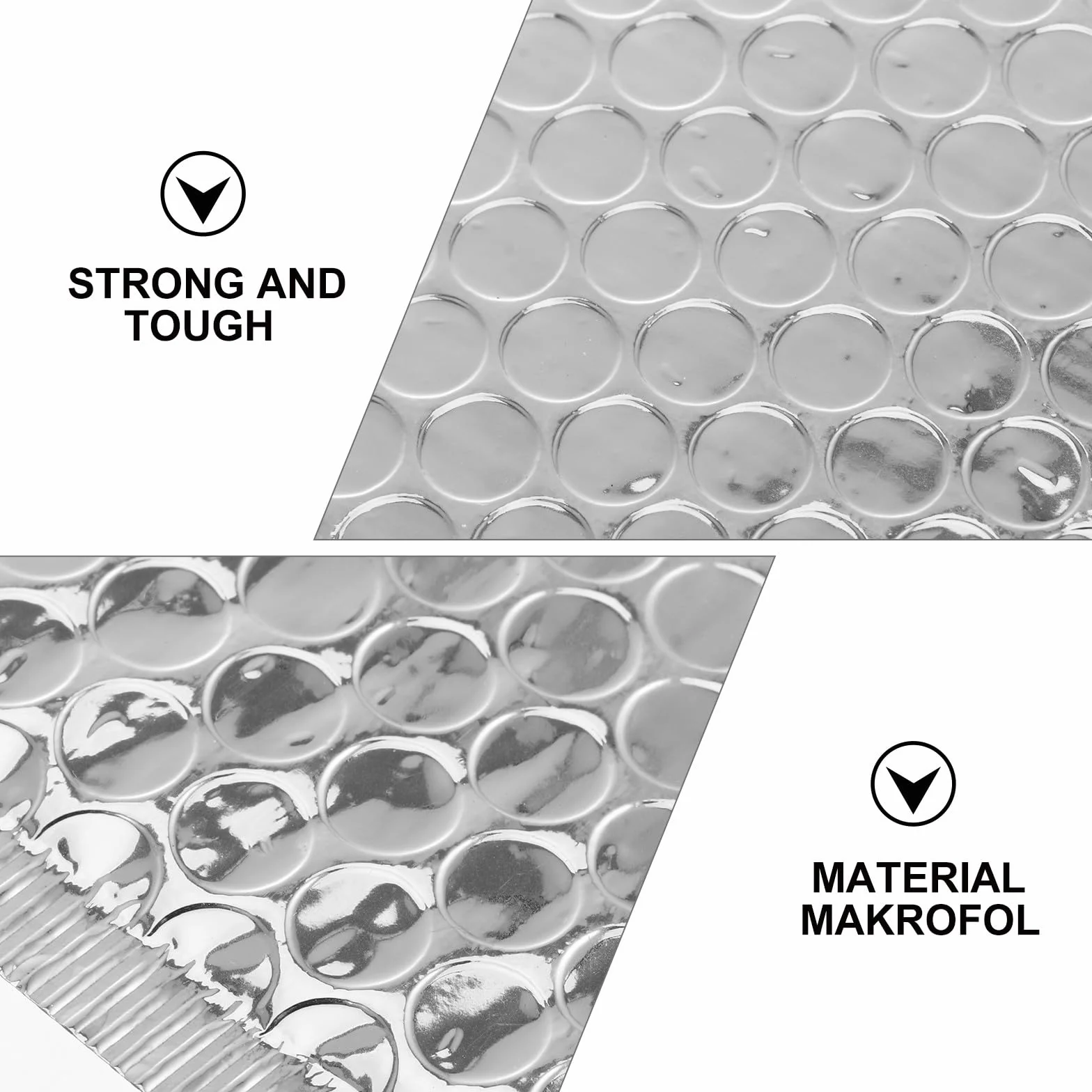 Buste di Spedizione Imbottite Argento 100 Pezzi in Makrofol | Laminato, per Francatura e Etichettatura, Leggero, per Make Up Tools e Fashion Accessories in Casa o Negozi