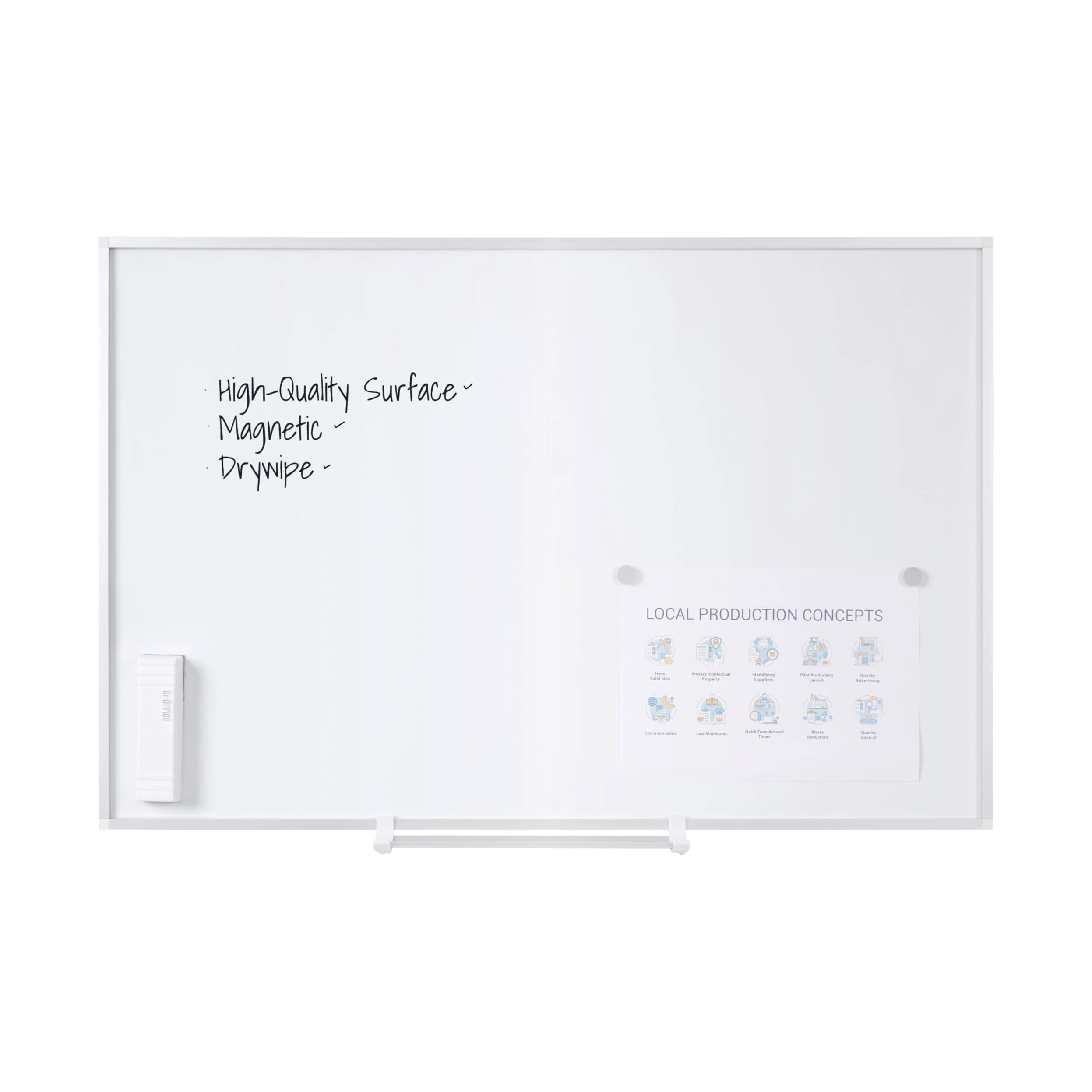 Bi-Office Maya New Generation - Lavagna Superficie Magnetica in Acciaio Laccato, 120x90 cm, Bianco