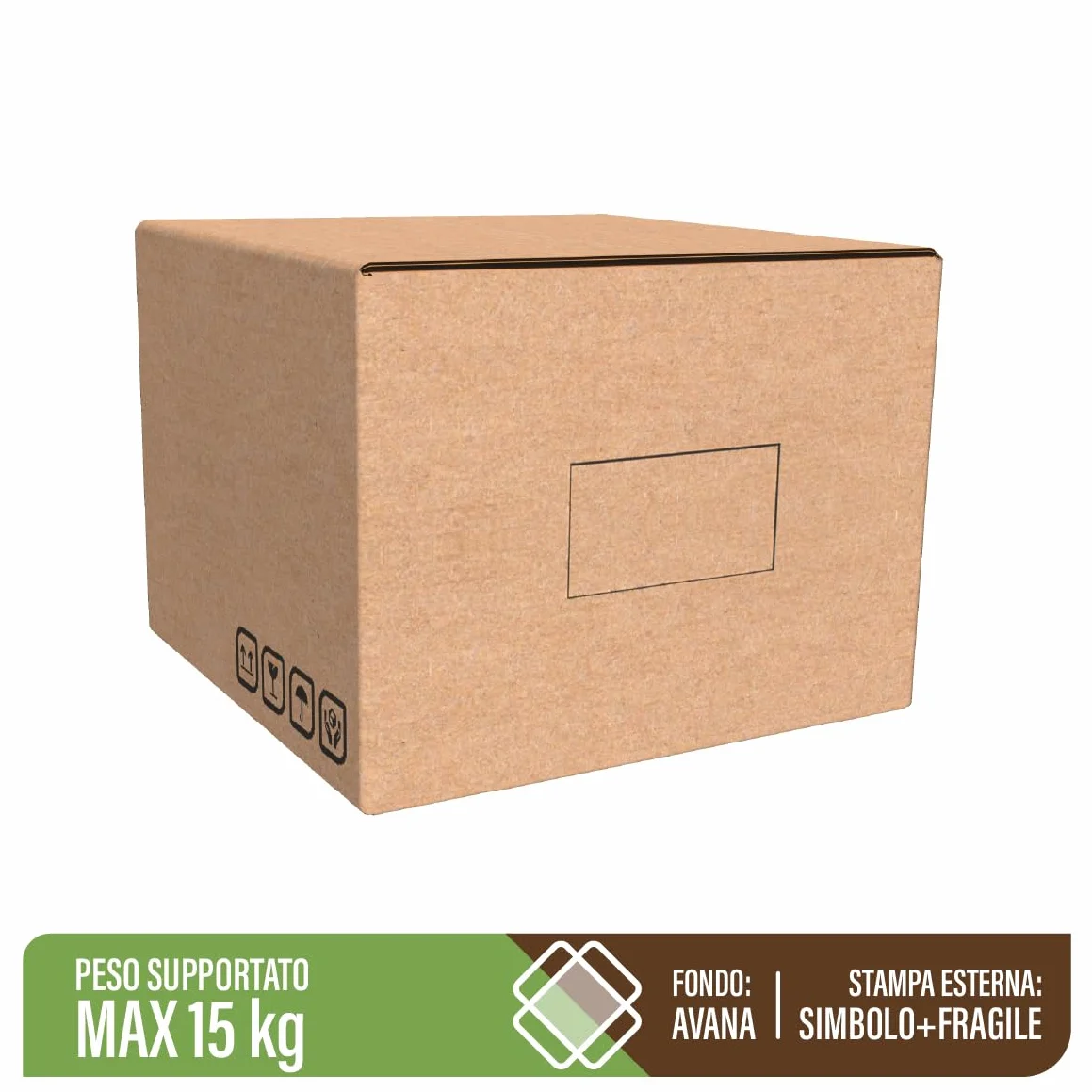 LA MIA SCATOLA - Scatole di Cartone Doppia Onda, 60x60x50 cm, Confezione da 10 Pezzi, Resistenti per Trasloco e Imballaggio FSC® MIX CERT. SGSCH-COC-090125