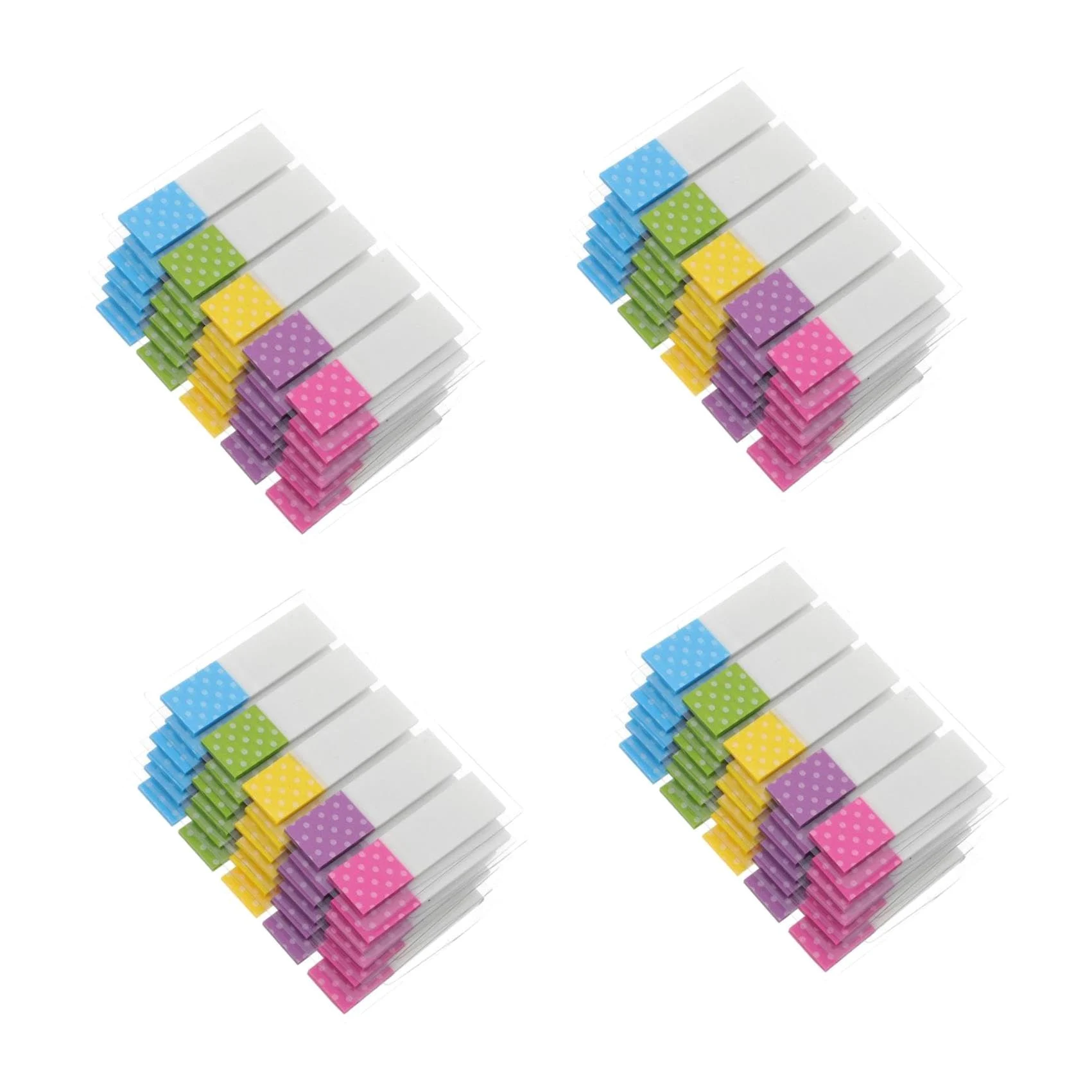 HOMSFOU 4 Set Blocchetti Adesivi Colorati Per Marker Adesivi Per Libri E Ufficio Leggeri E Pratici Per Studenti E Organizzazione Pagine 6 Confezioni*4