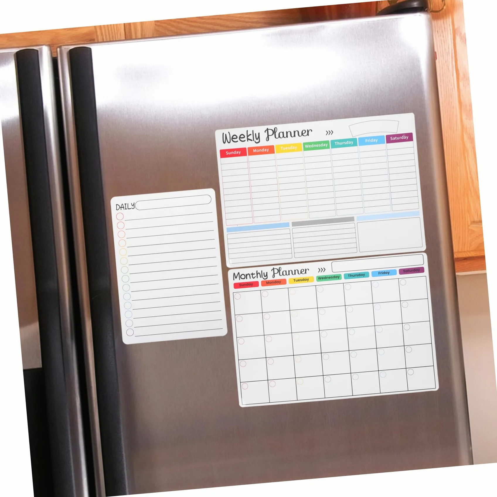 Lurrose 2sets Lavagna Cancellabile Per Frigorifero Planner Settimanale e Mensile Pennarello Lavagna Erasabile Per e Pianificazione