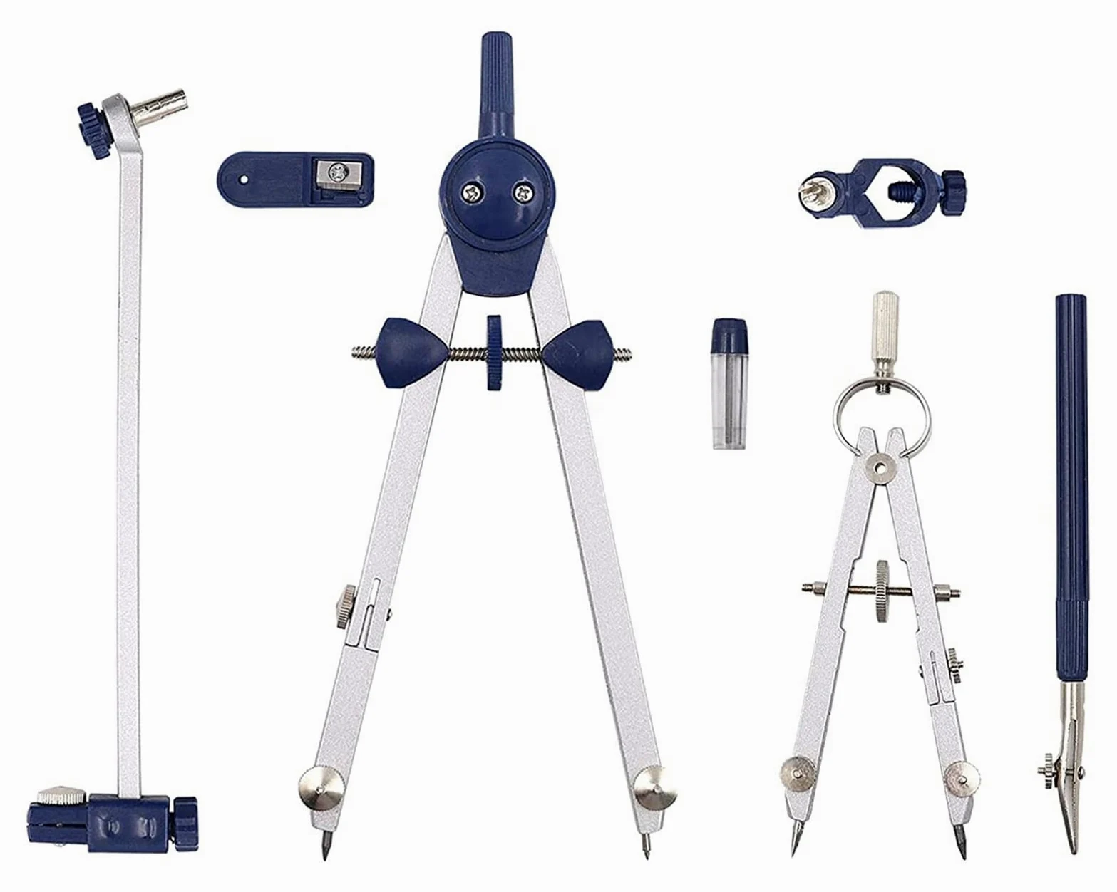 Bussola da Disegno Bussola da Disegno Professionale Kit Bussola da Disegno in Metallo con Barra di prolunga, Set di Geometria Bussola per Geometria, per Ingegneri e Studenti