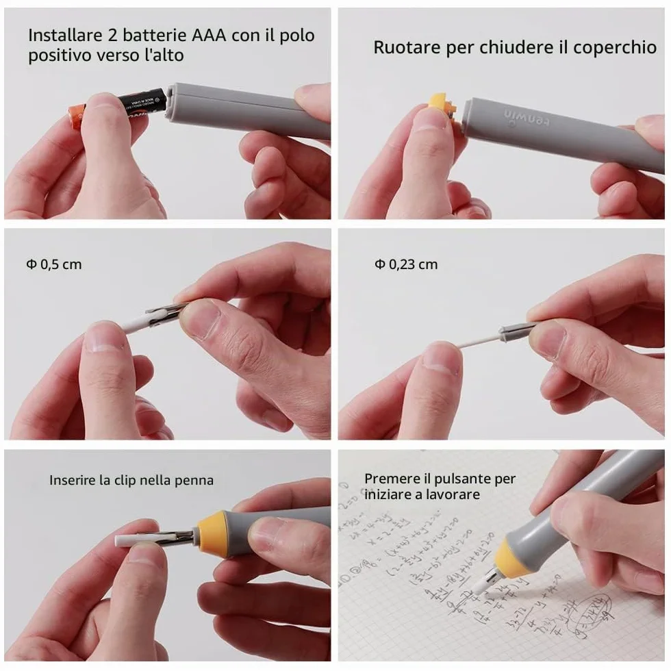 Kit gomme elettriche a batteria 22 pezzi intercambiabili per artisti schizzi