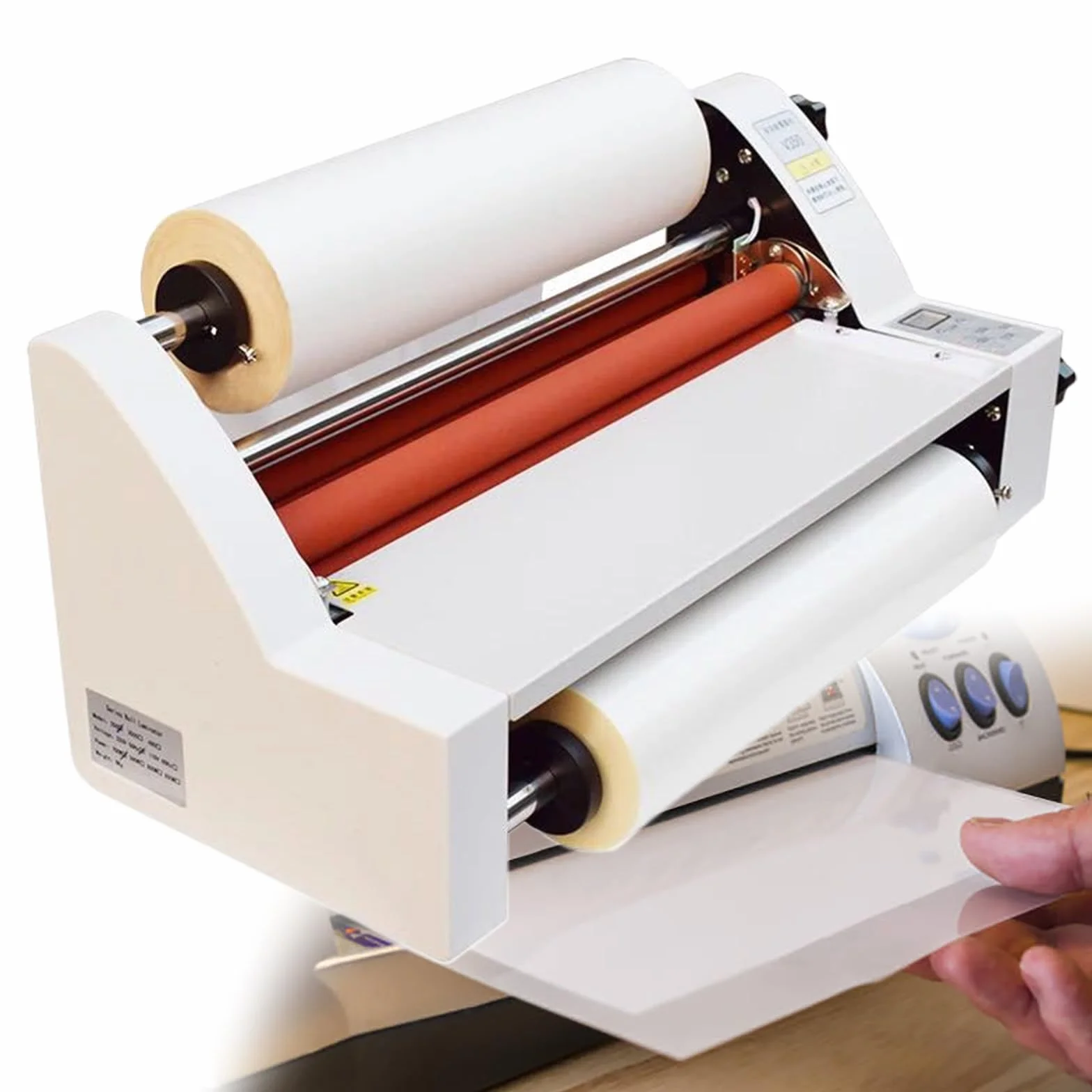 Laminatore a Caldo e a Freddo, Macchina per laminazione Elettronica, Controllo della Temperatura con Display Digitale da 350 mm, Mono e Bifacciale, per Ufficio