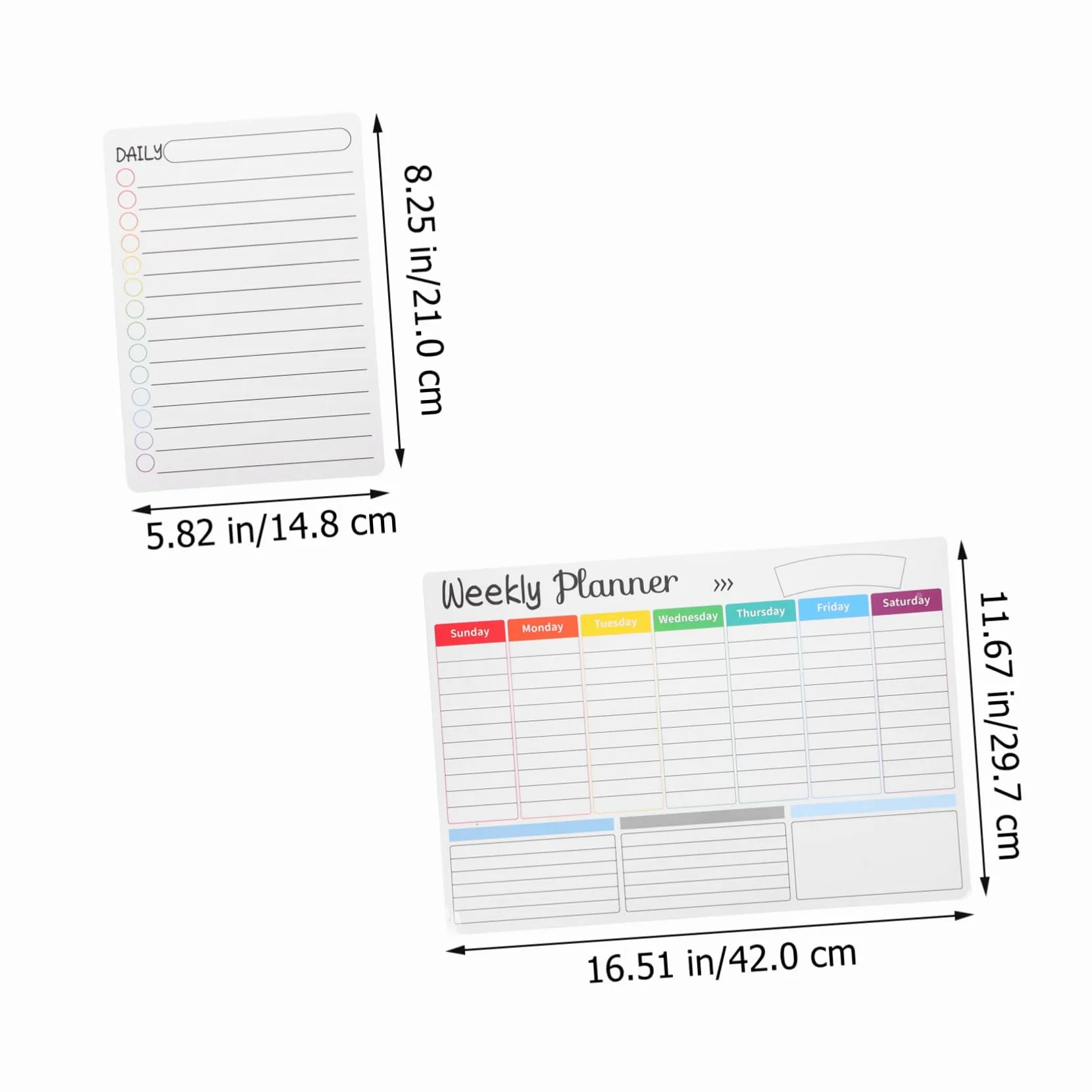 Lurrose 2sets Lavagna Cancellabile Per Frigorifero Planner Settimanale e Mensile Pennarello Lavagna Erasabile Per e Pianificazione