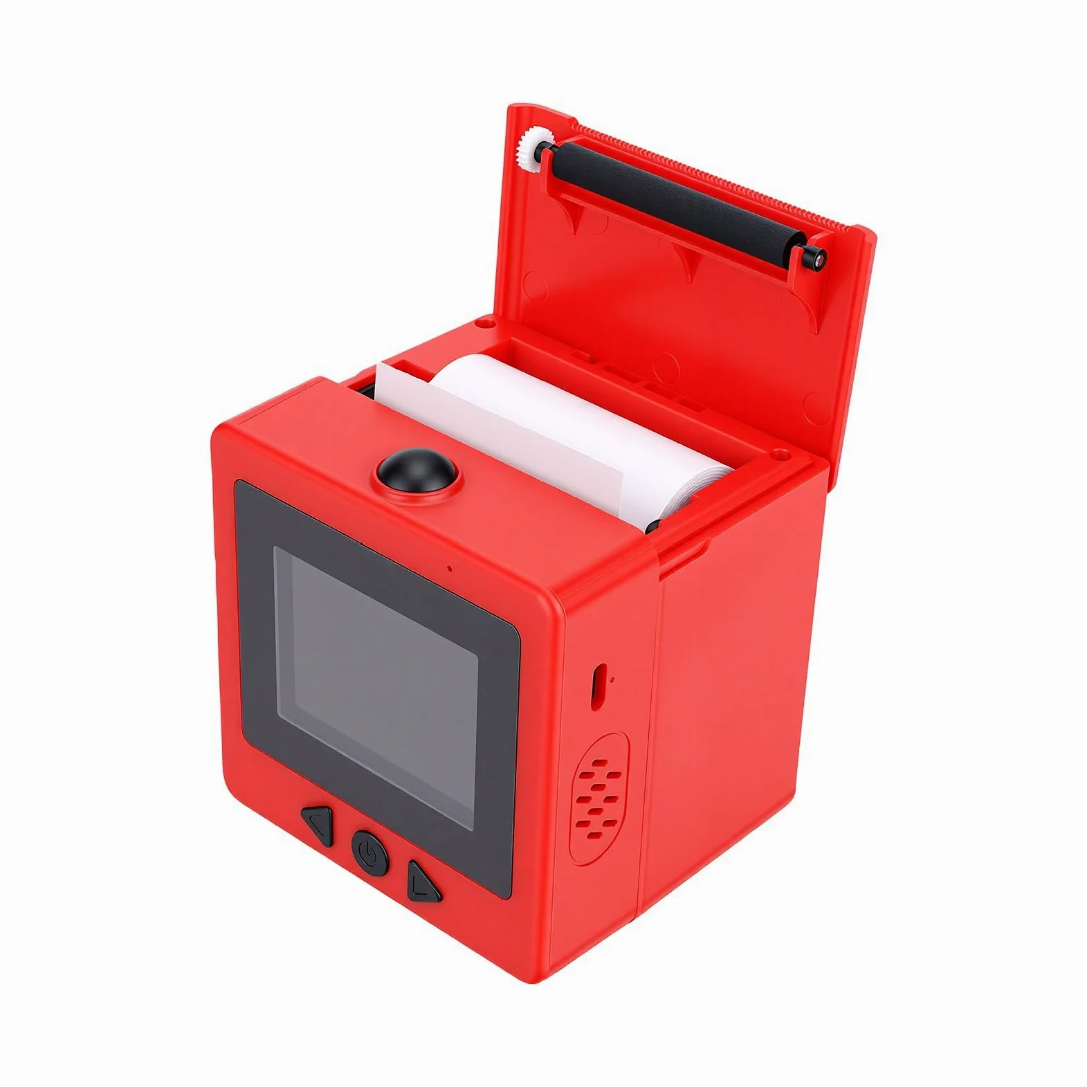 Bewinner Stampante per Adesivi Intelligente AI, Etichettatrice Termica Senza Inchiostro a Controllo Vocale con Schermo da 2,4 Pollici, Macchina da Stampa Wireless Portatile da 203 DPI per (rosso)
