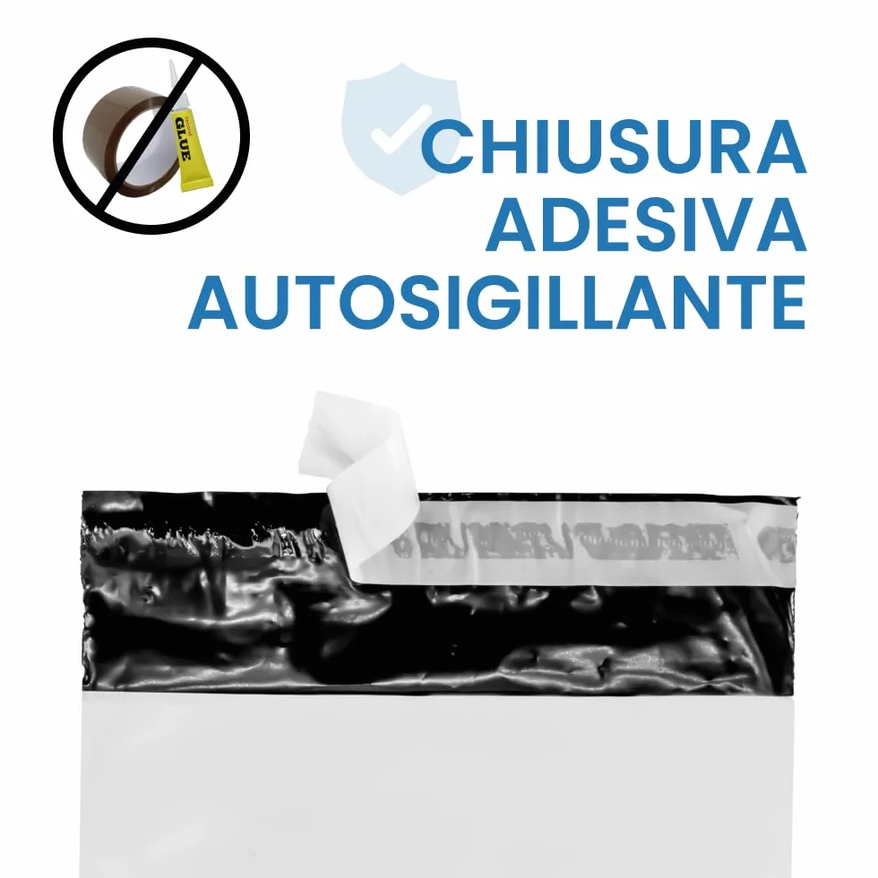 IMBALLAGGI 2000-100 Buste per Spedizioni 350x450+50mm COEX Impermeabile Antistrappo Anti Umidità Bianco Opaco