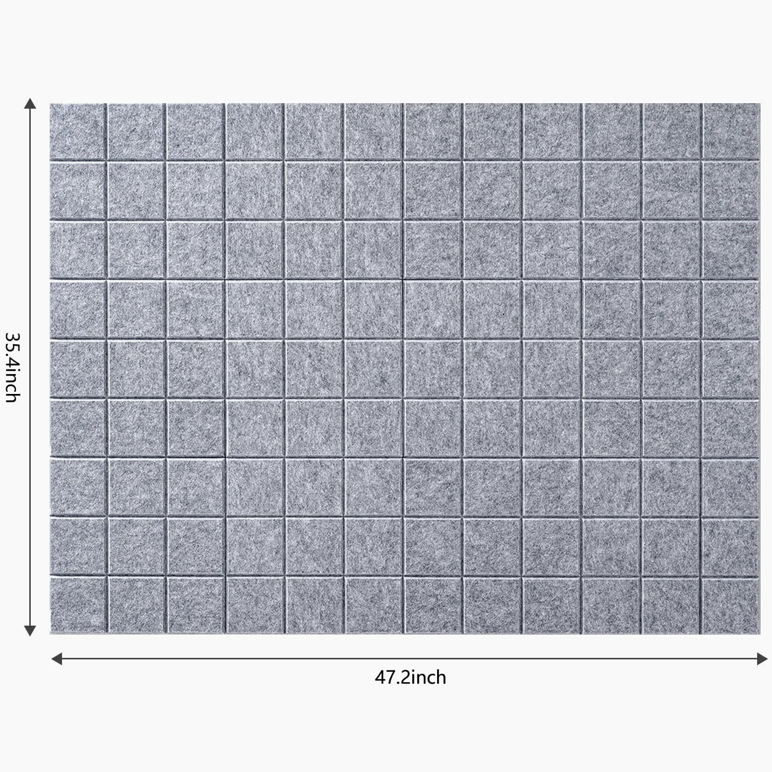 Grande lavagna in sughero per ufficio, confezione da 12 piastrelle in feltro con linguette adesive, 121,9 x 91,4 cm, grandi lavagne in sughero per pareti, bacheca in sughero da parete (grigio chiaro)